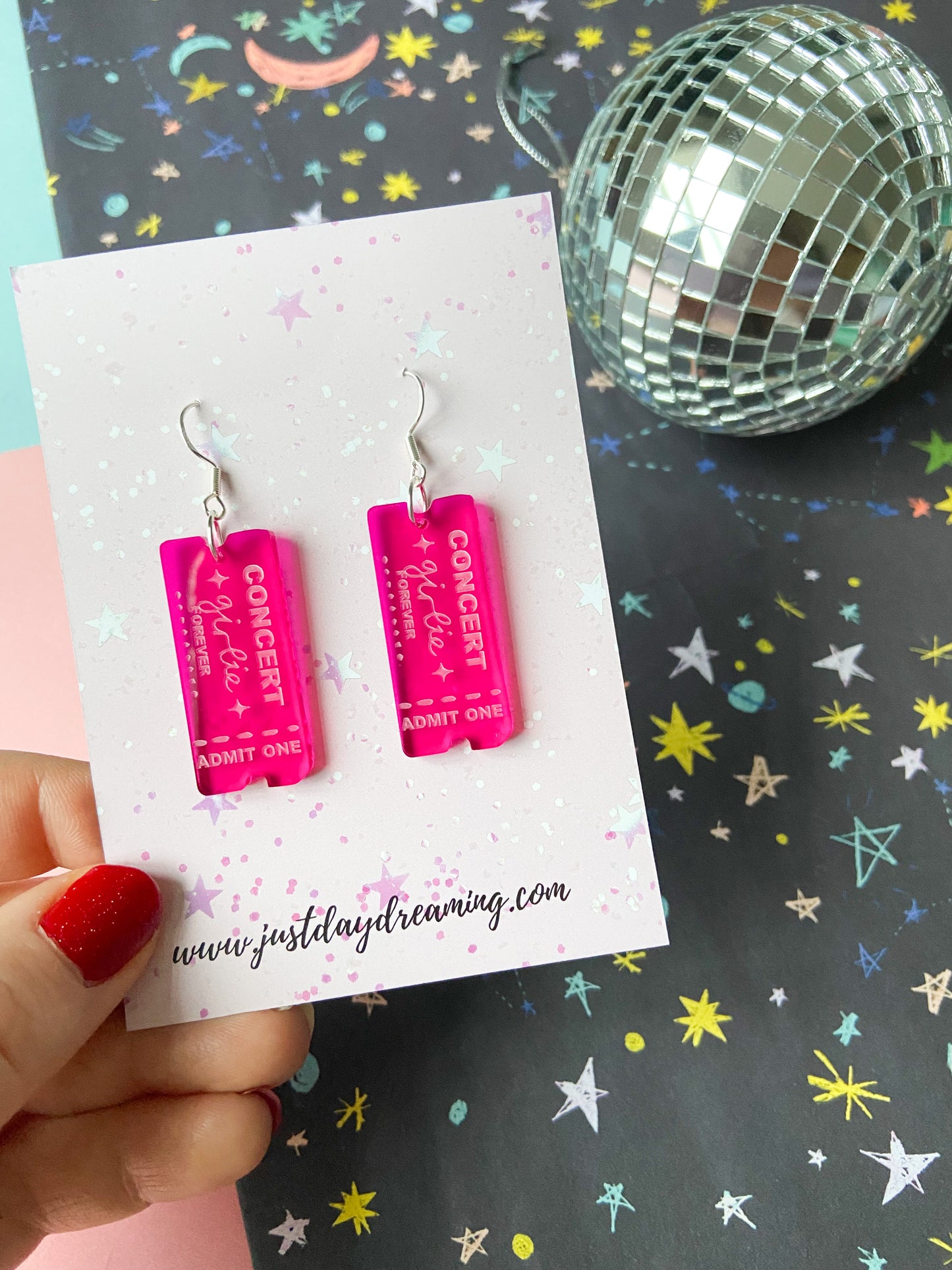 Concert Girlie Ticket Earrings