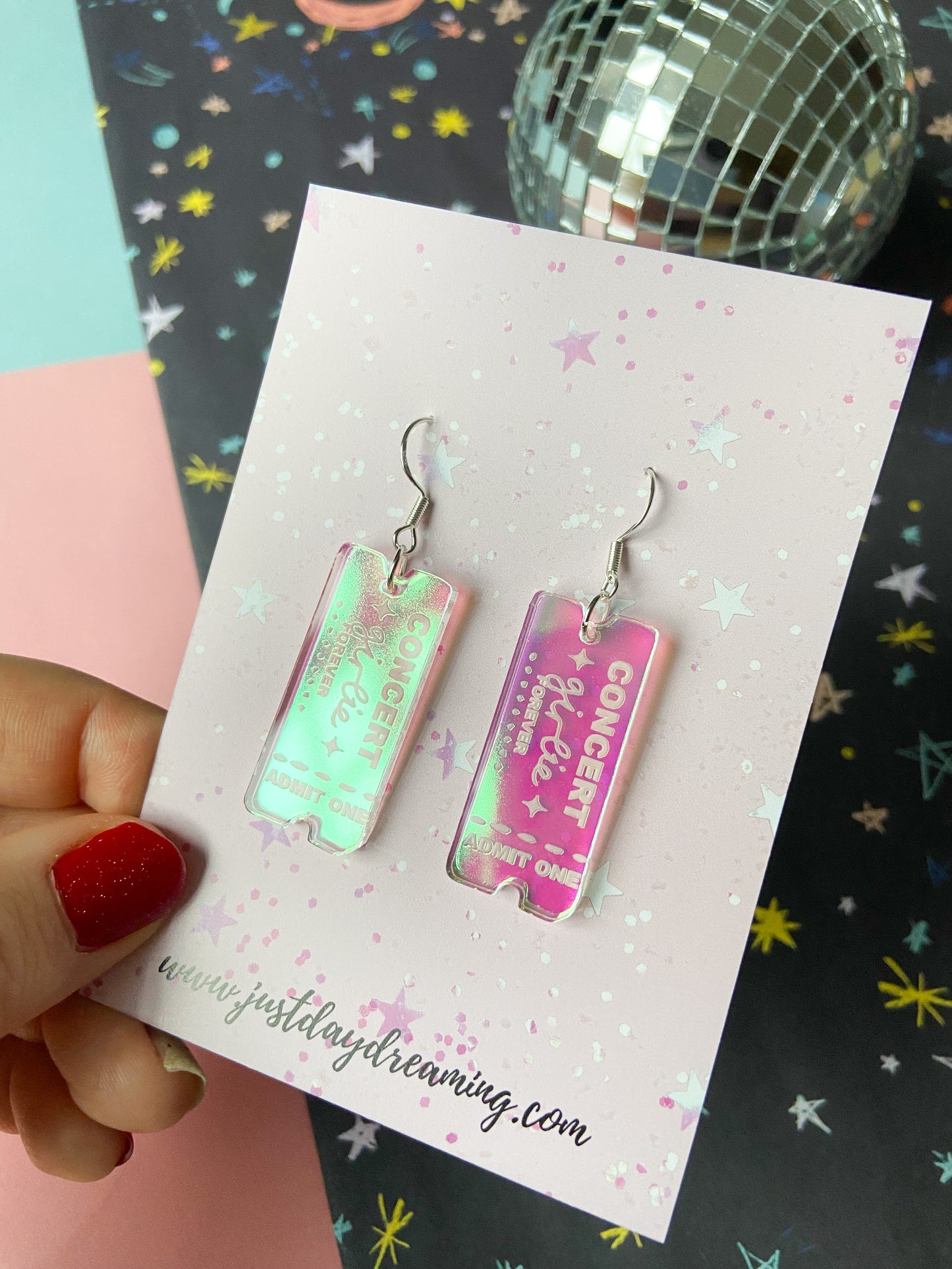 Concert Girlie Ticket Earrings