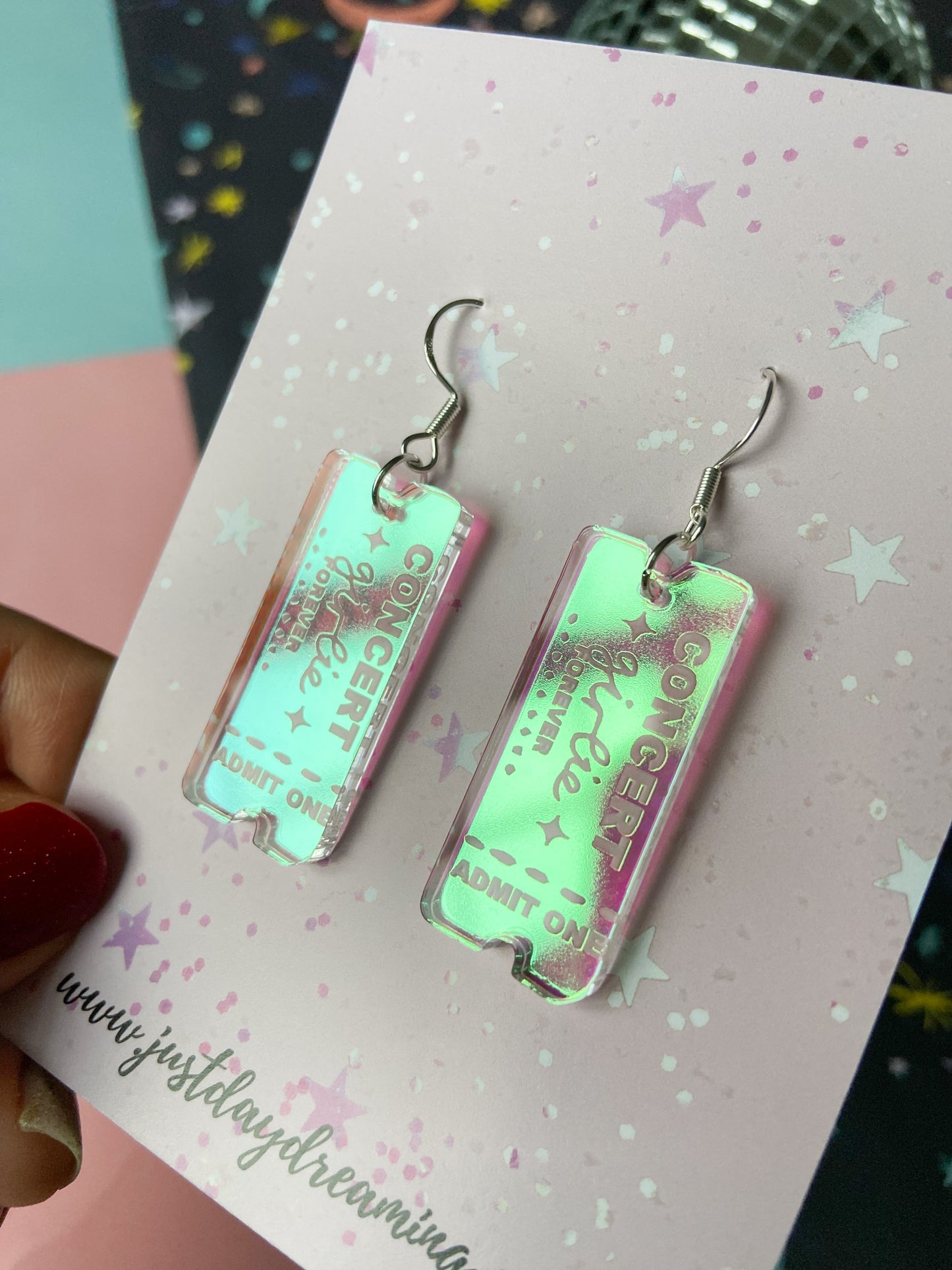 Concert Girlie Ticket Earrings