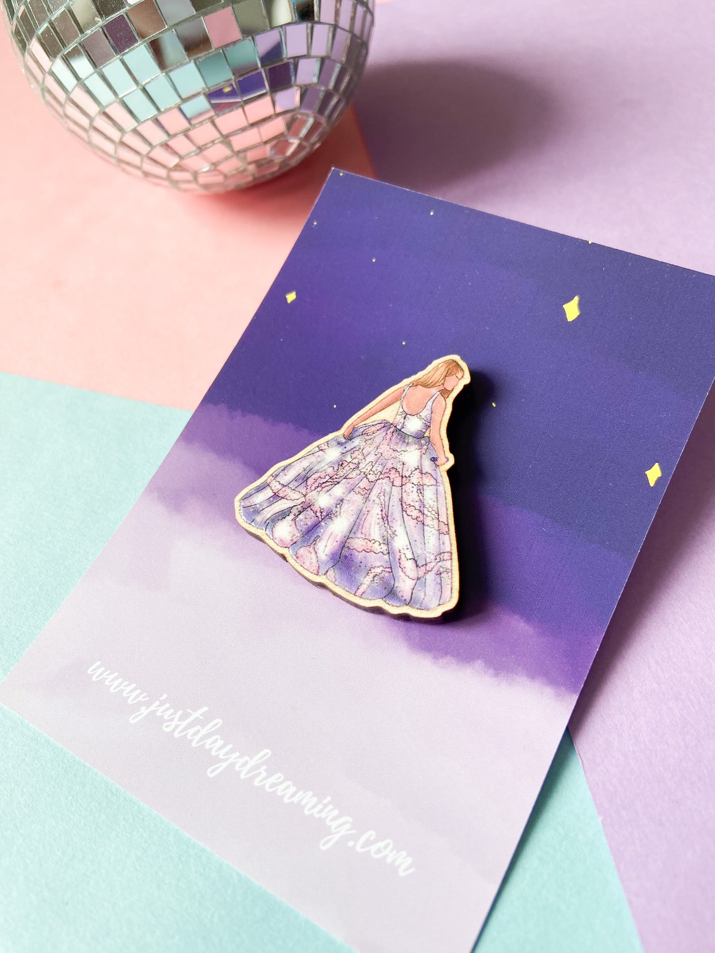 Taylor Enchanted Pin Badge, Wooden Brooch
