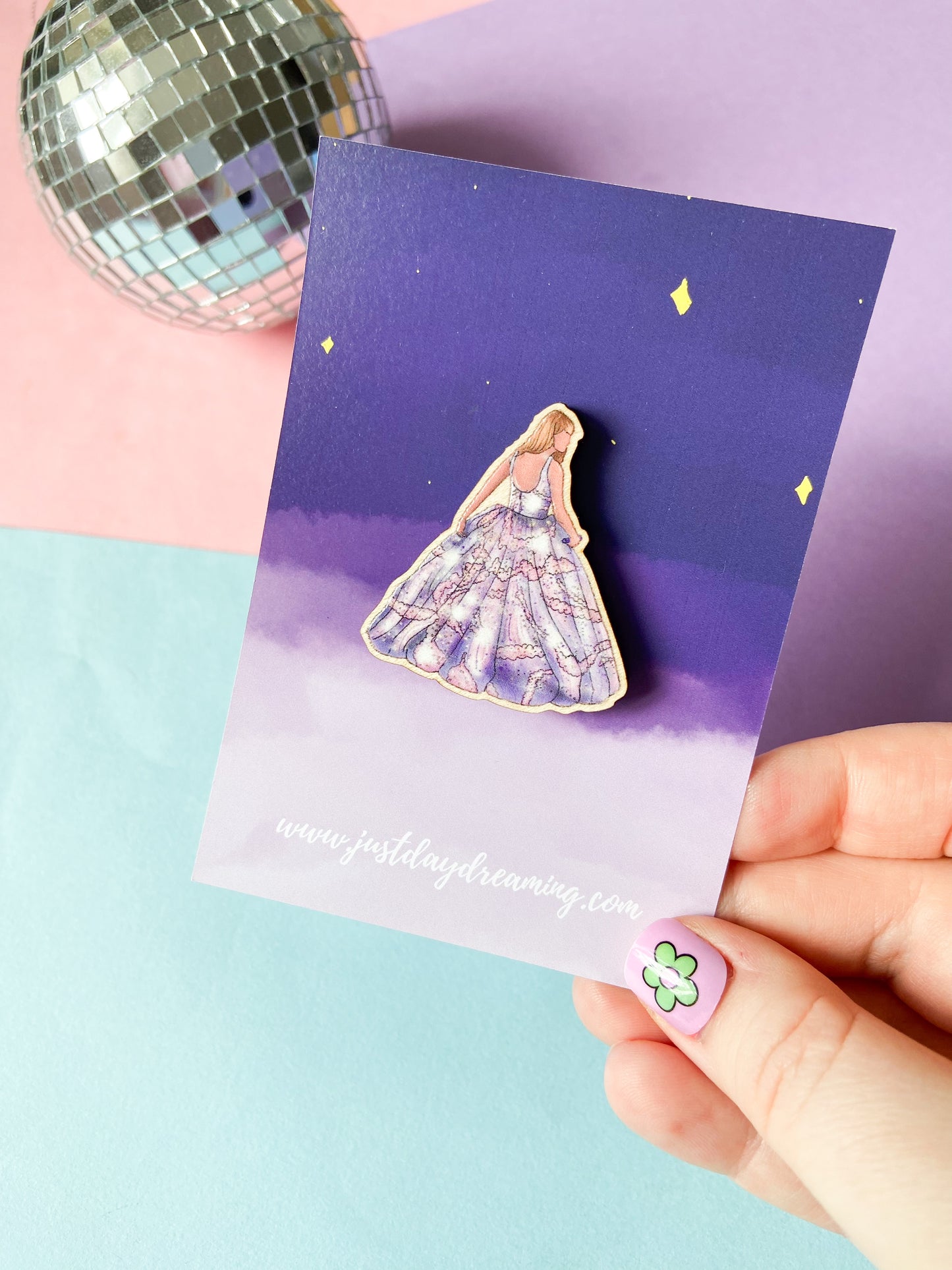 Taylor Enchanted Pin Badge, Wooden Brooch