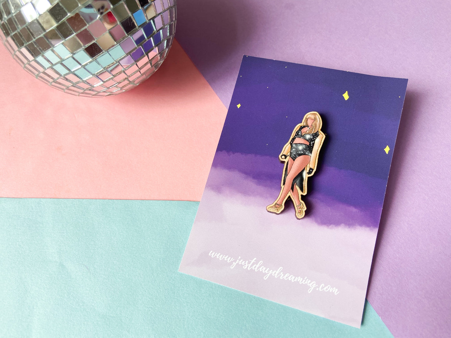 Taylor Broken Heart Pin Badge, Wooden Brooch