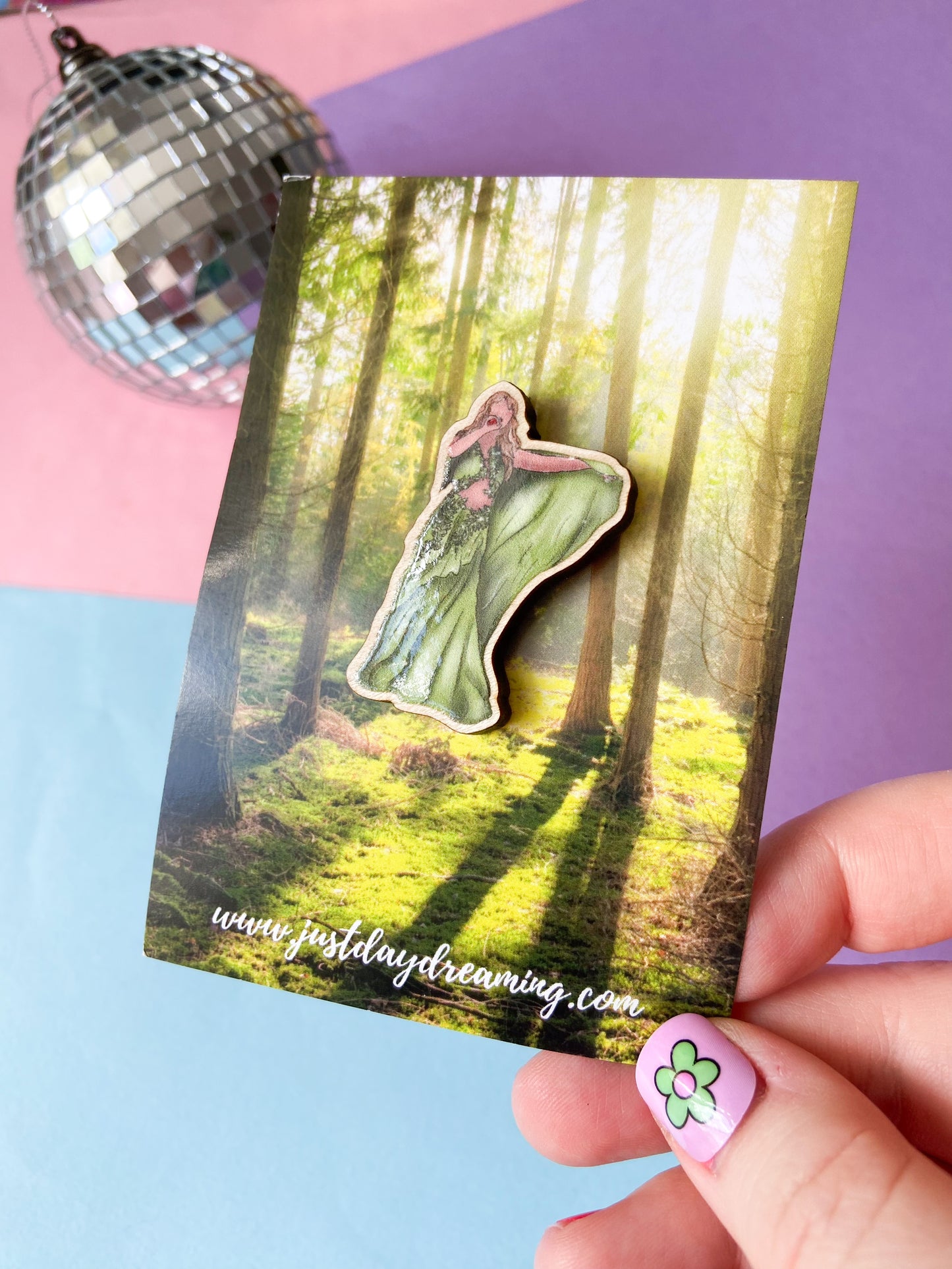 Taylor Folkmore Pin Badge, Wooden Brooch