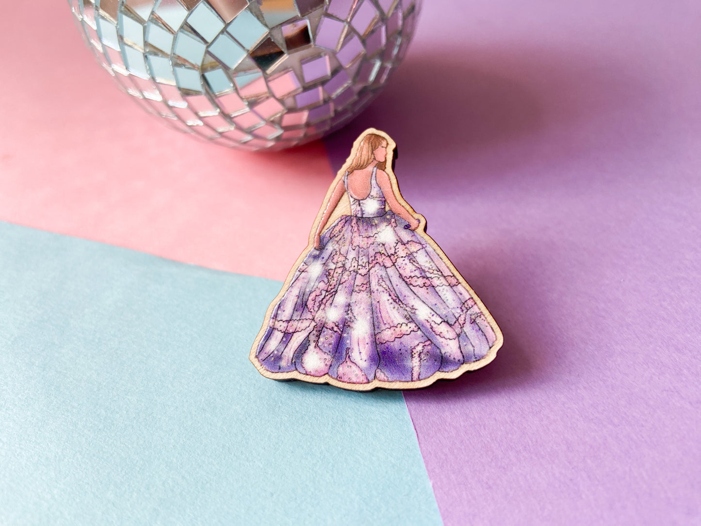 Taylor Enchanted Pin Badge, Wooden Brooch