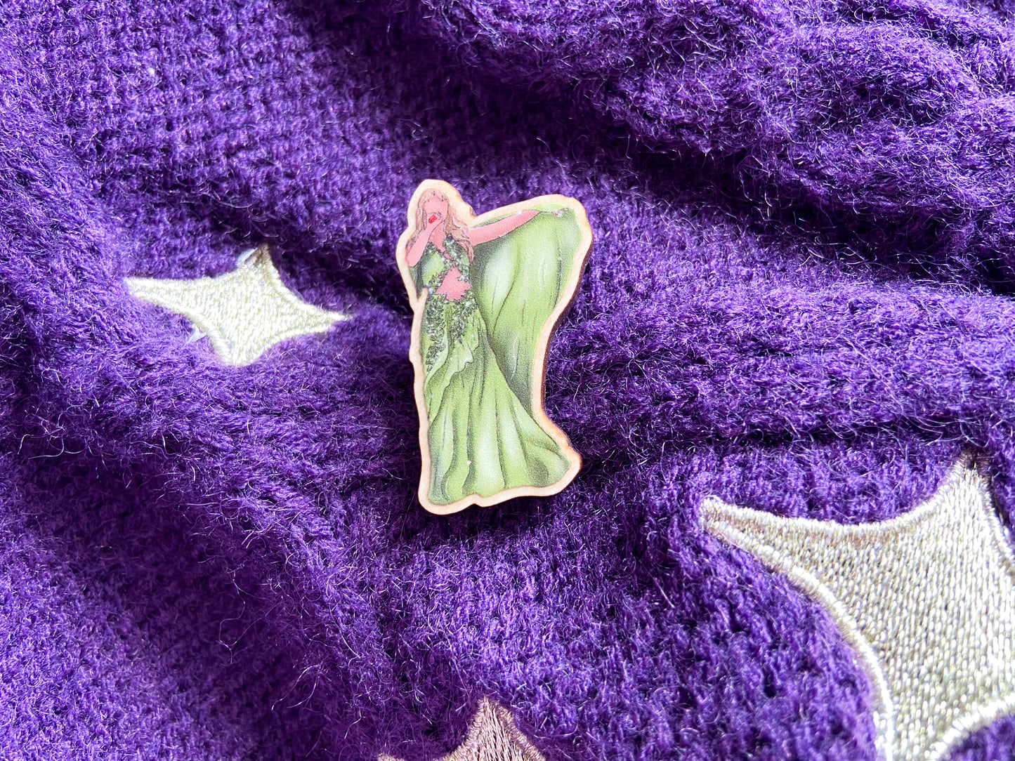 Taylor Folkmore Pin Badge, Wooden Brooch