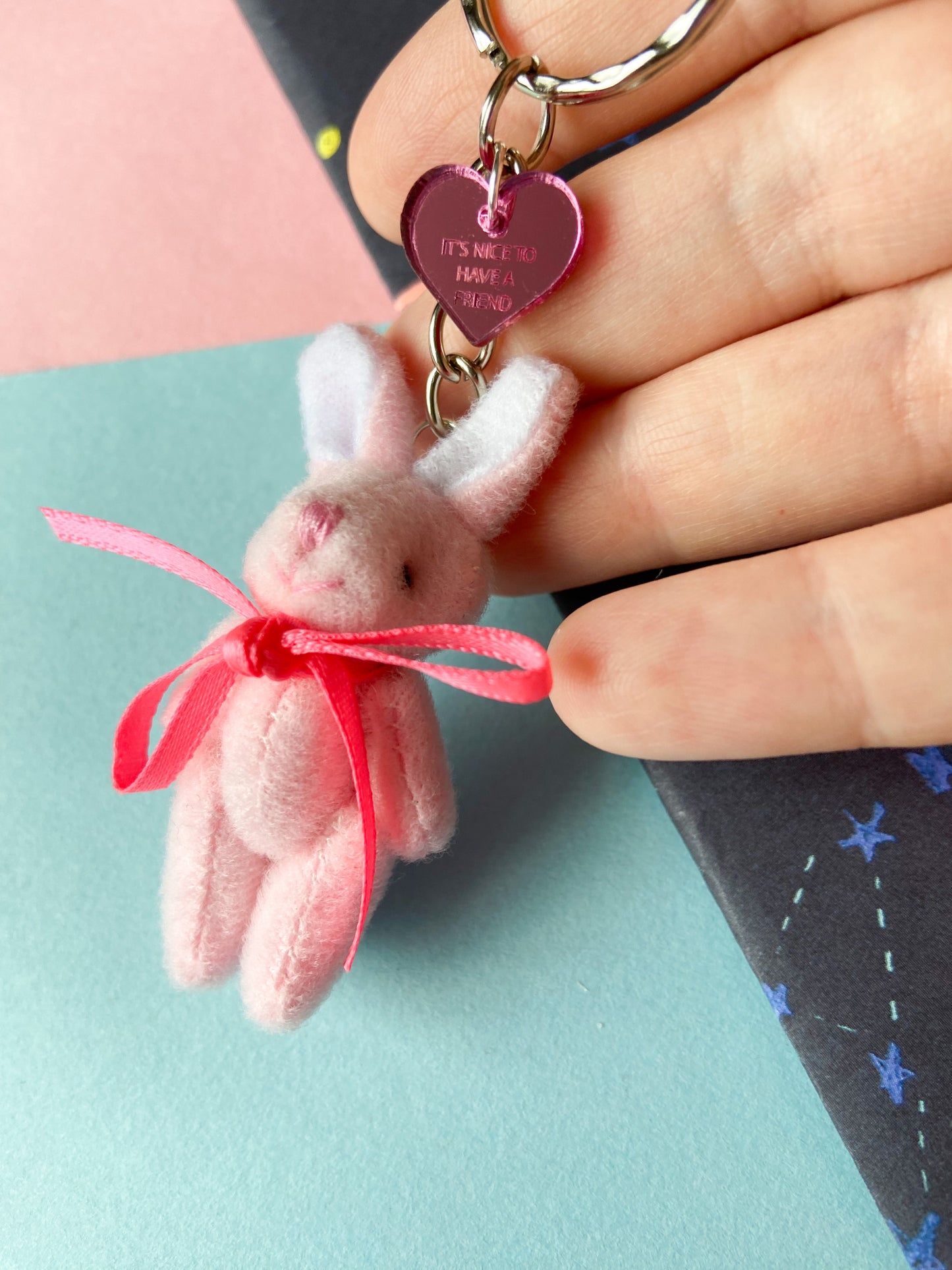 Nice to have a Friend Bunny Heart Keychain, Swiftie Gift