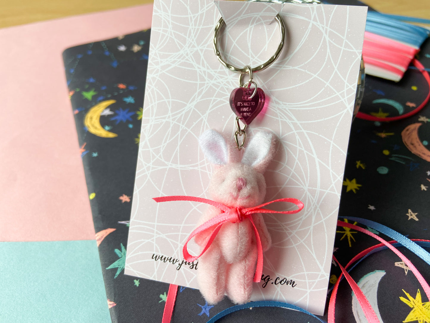 Nice to have a Friend Bunny Heart Keychain, Swiftie Gift