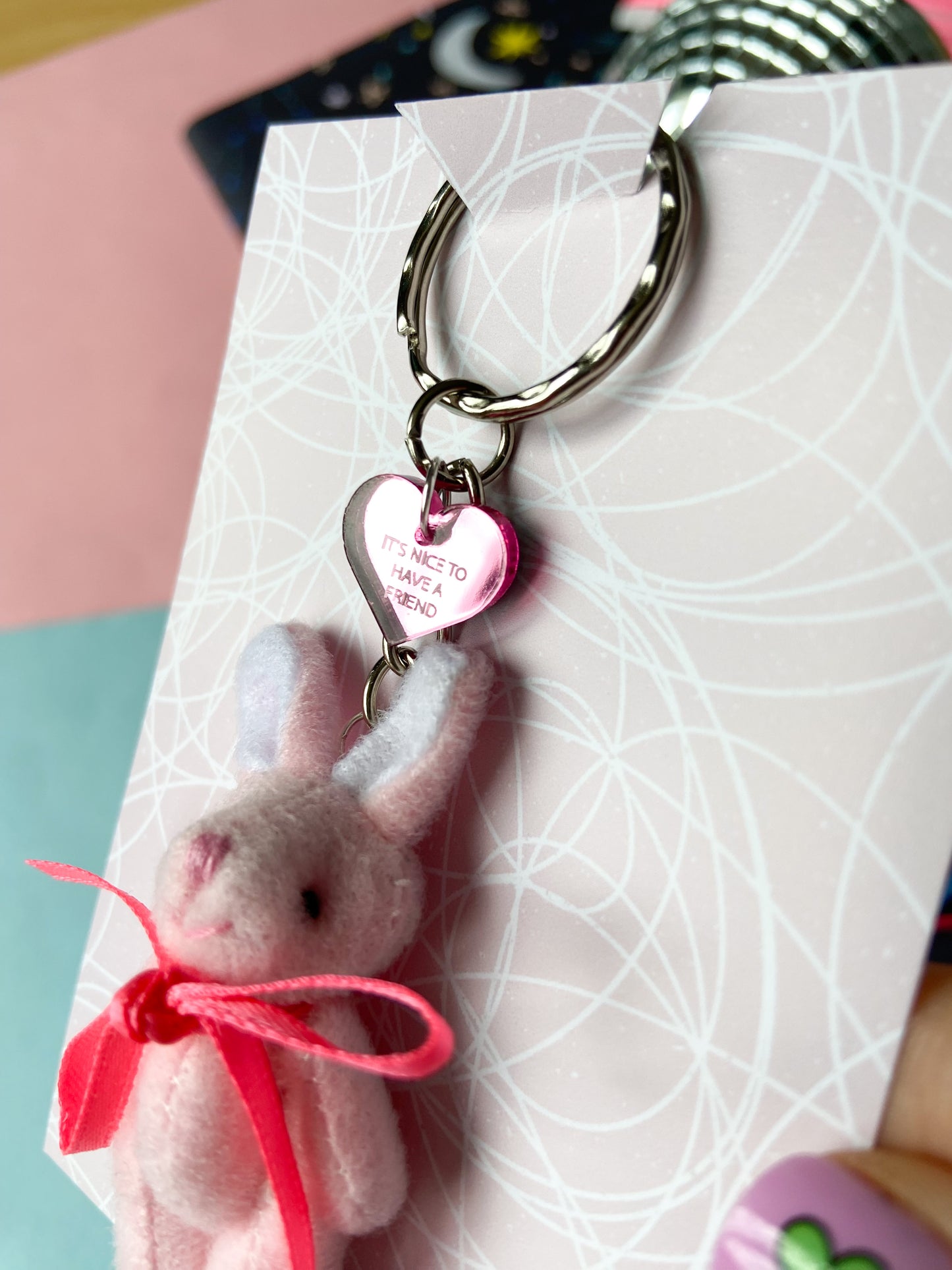 Nice to have a Friend Bunny Heart Keychain, Swiftie Gift