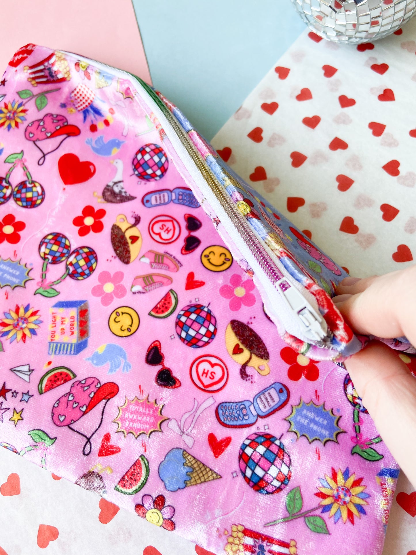 Cou Cou Print Velvet Pouch, Harry Coded Gift