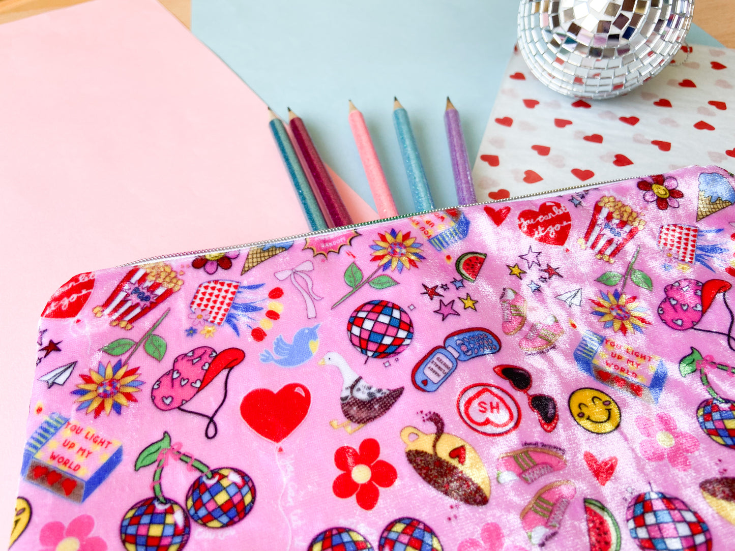 Cou Cou Print Velvet Pouch, Harry Coded Gift