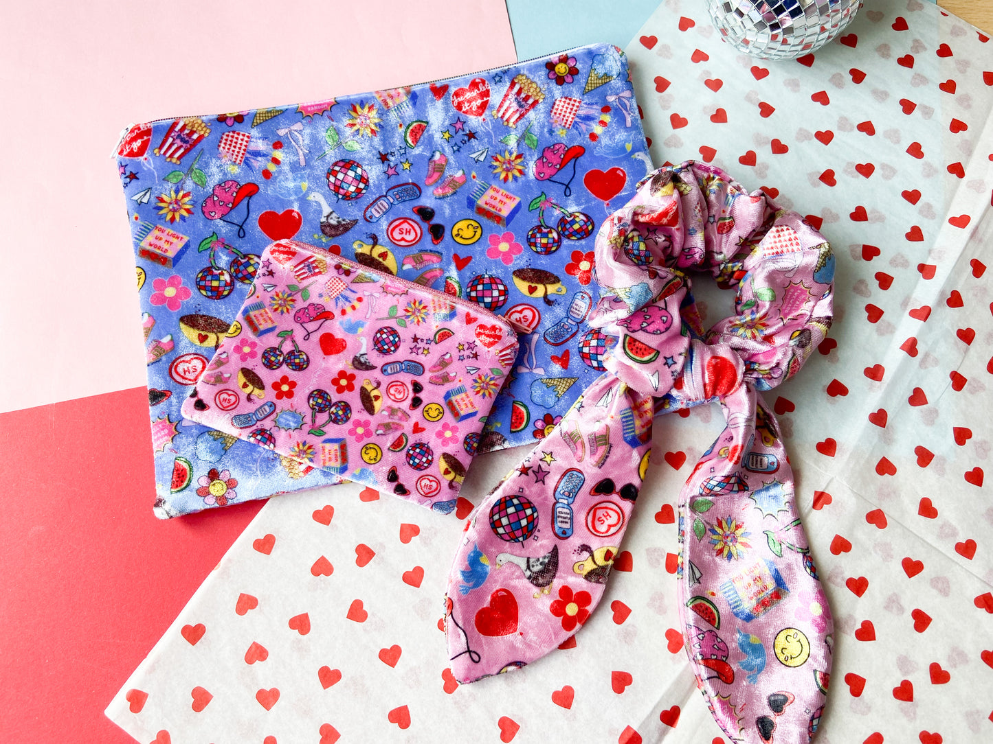 Cou Cou Print Velvet Pouch, Harry Coded Gift