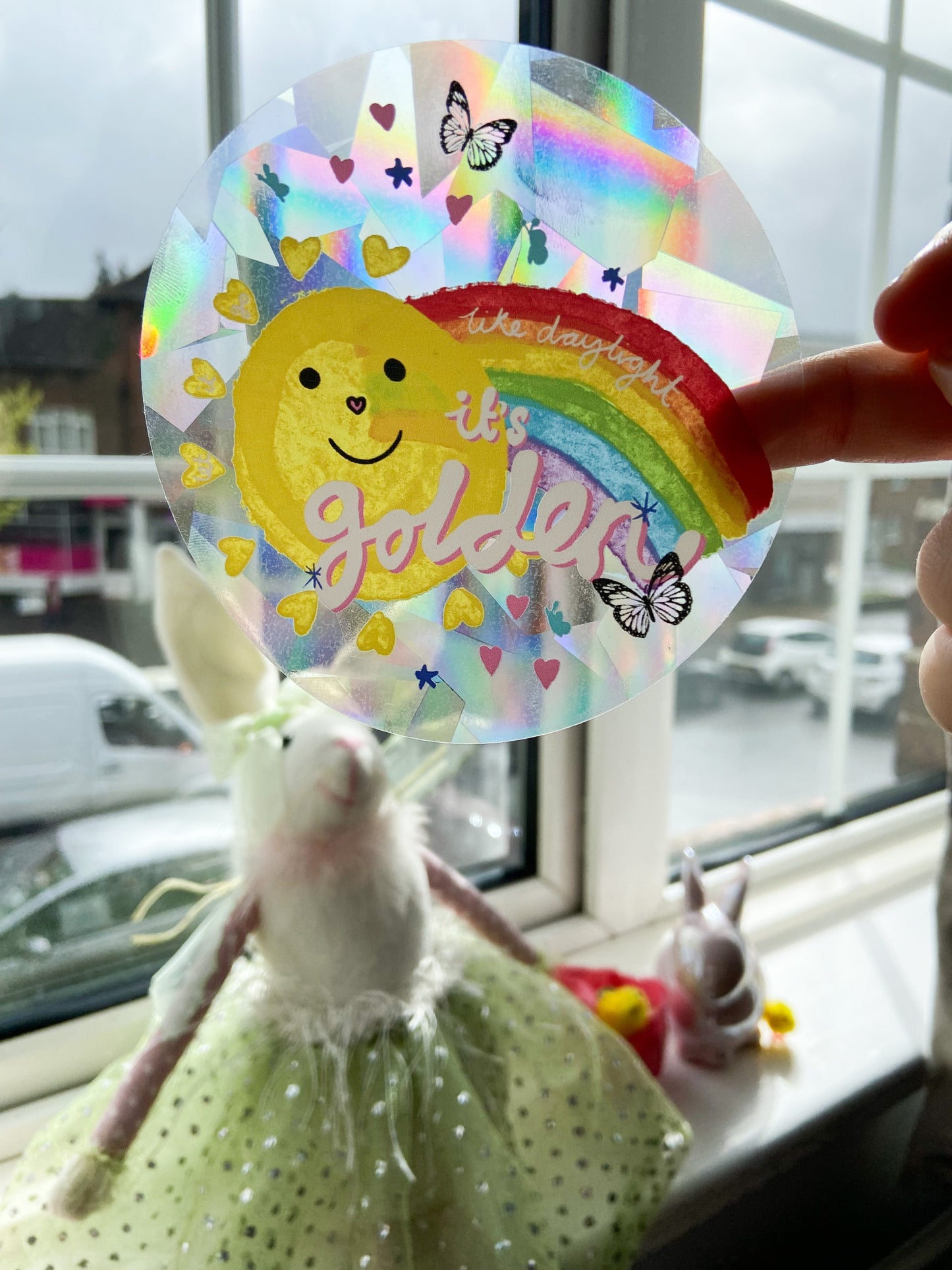 It's Golden Rainbow Suncatcher Window Sticker Decal, Swifties Harries Gift
