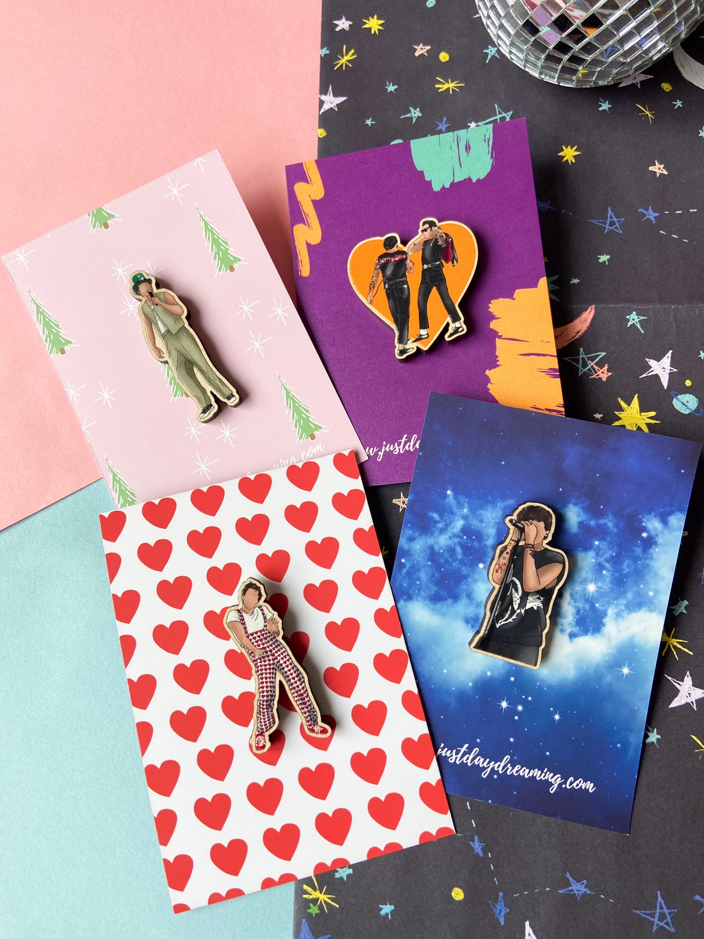 Harries Halloween Wooden Pin Badge Brooch