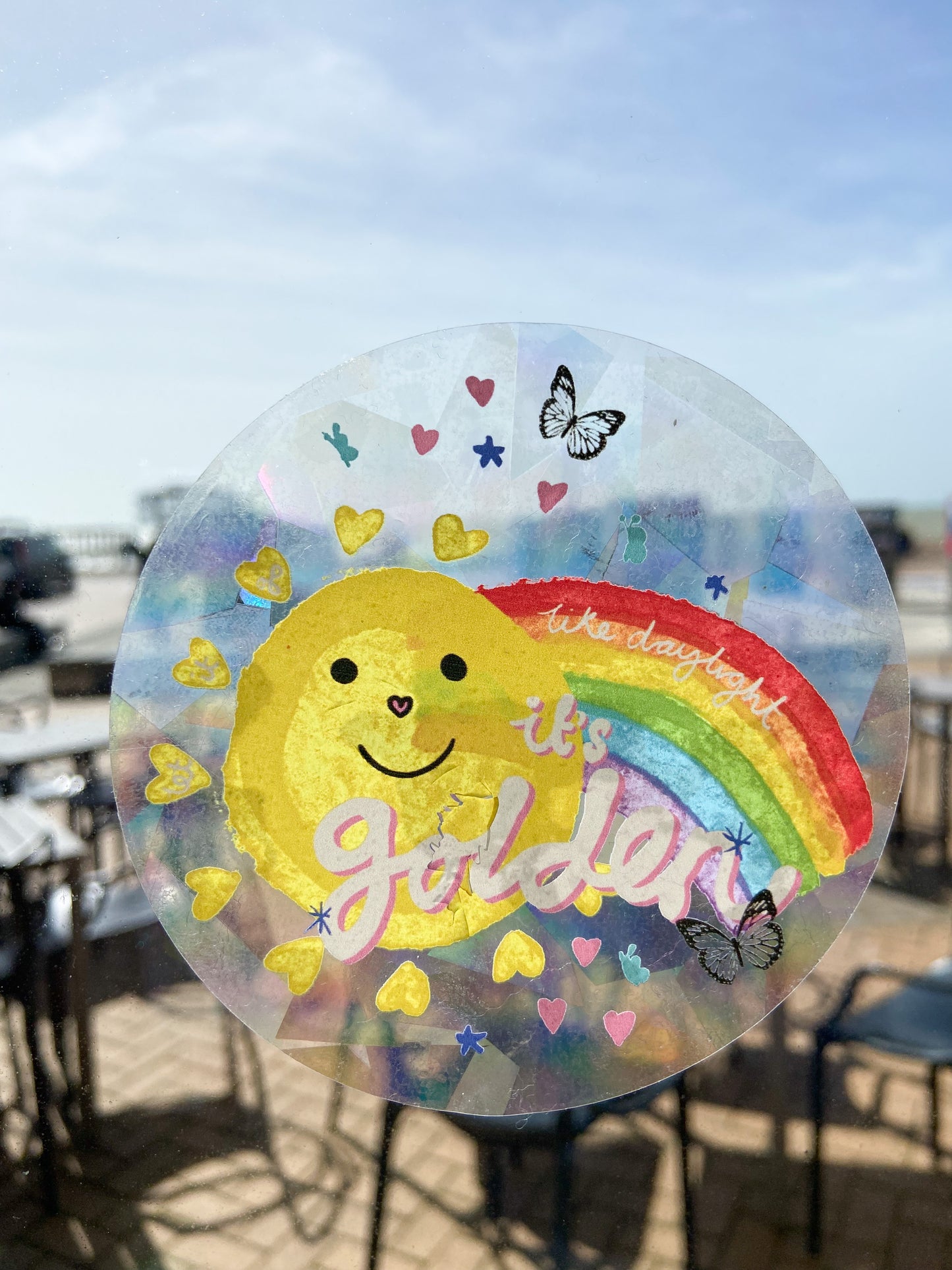 It's Golden Rainbow Suncatcher Window Sticker Decal, Swifties Harries Gift