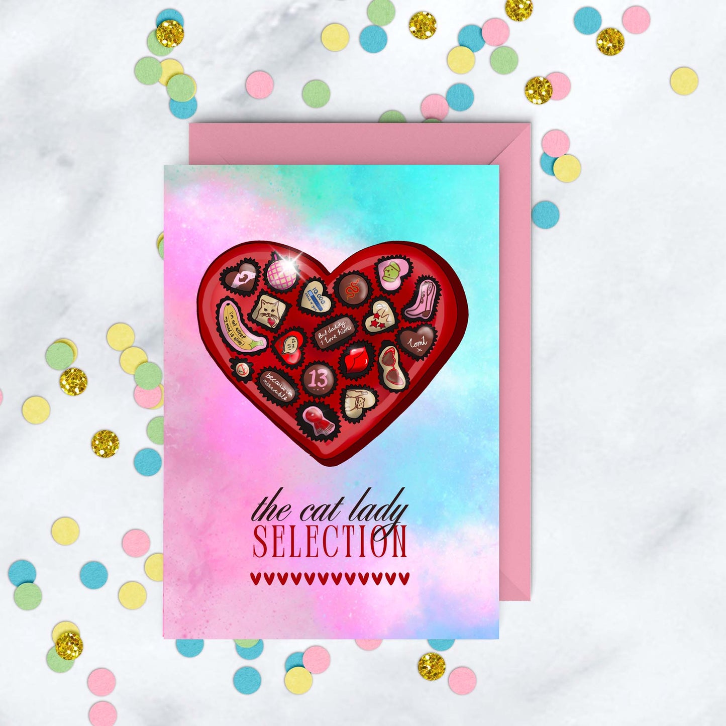 Cat Lady Chocolates Taylor themed Card