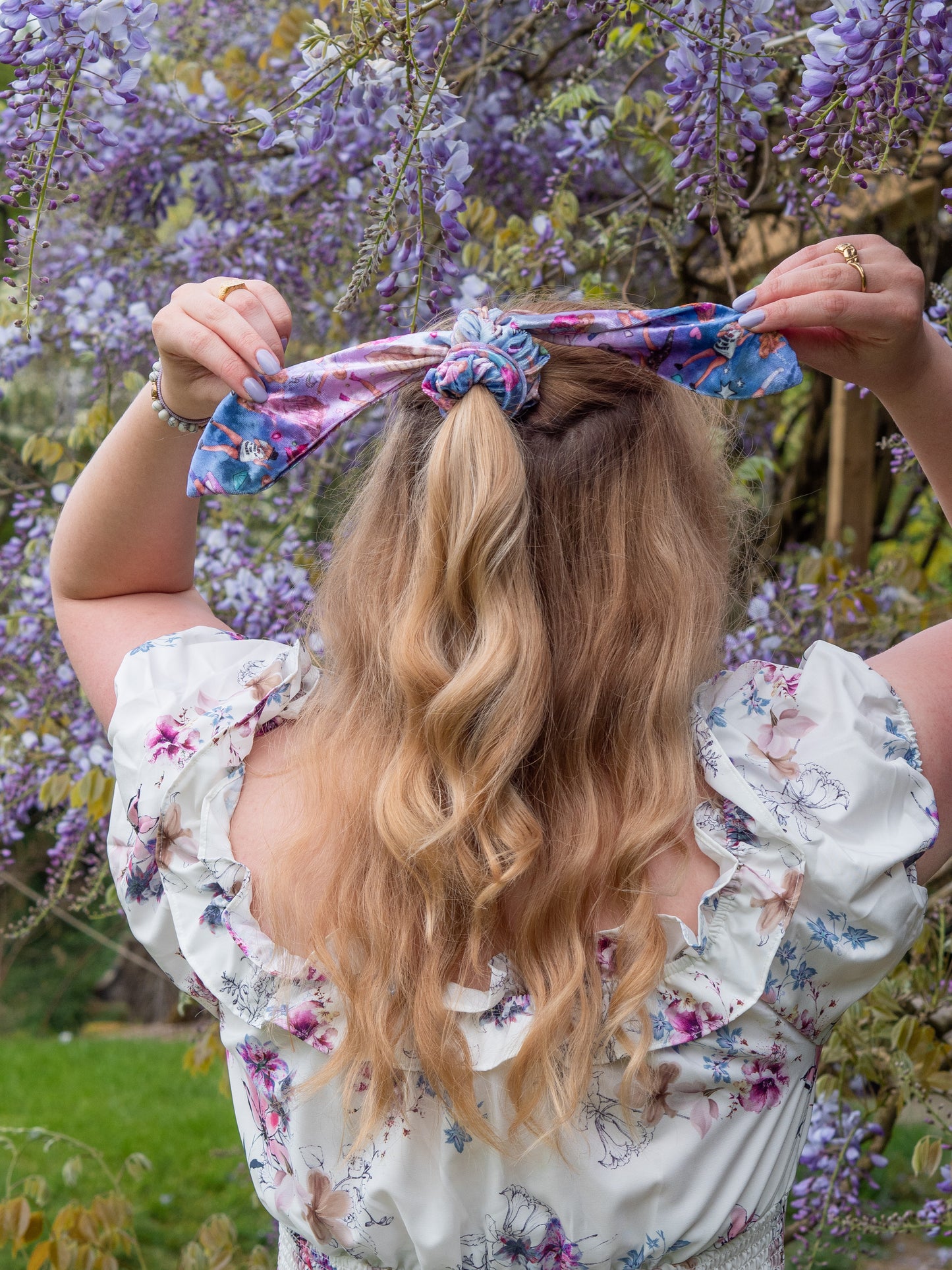 Eras era Taylor Velvet Scrunchie with Bunny Tail