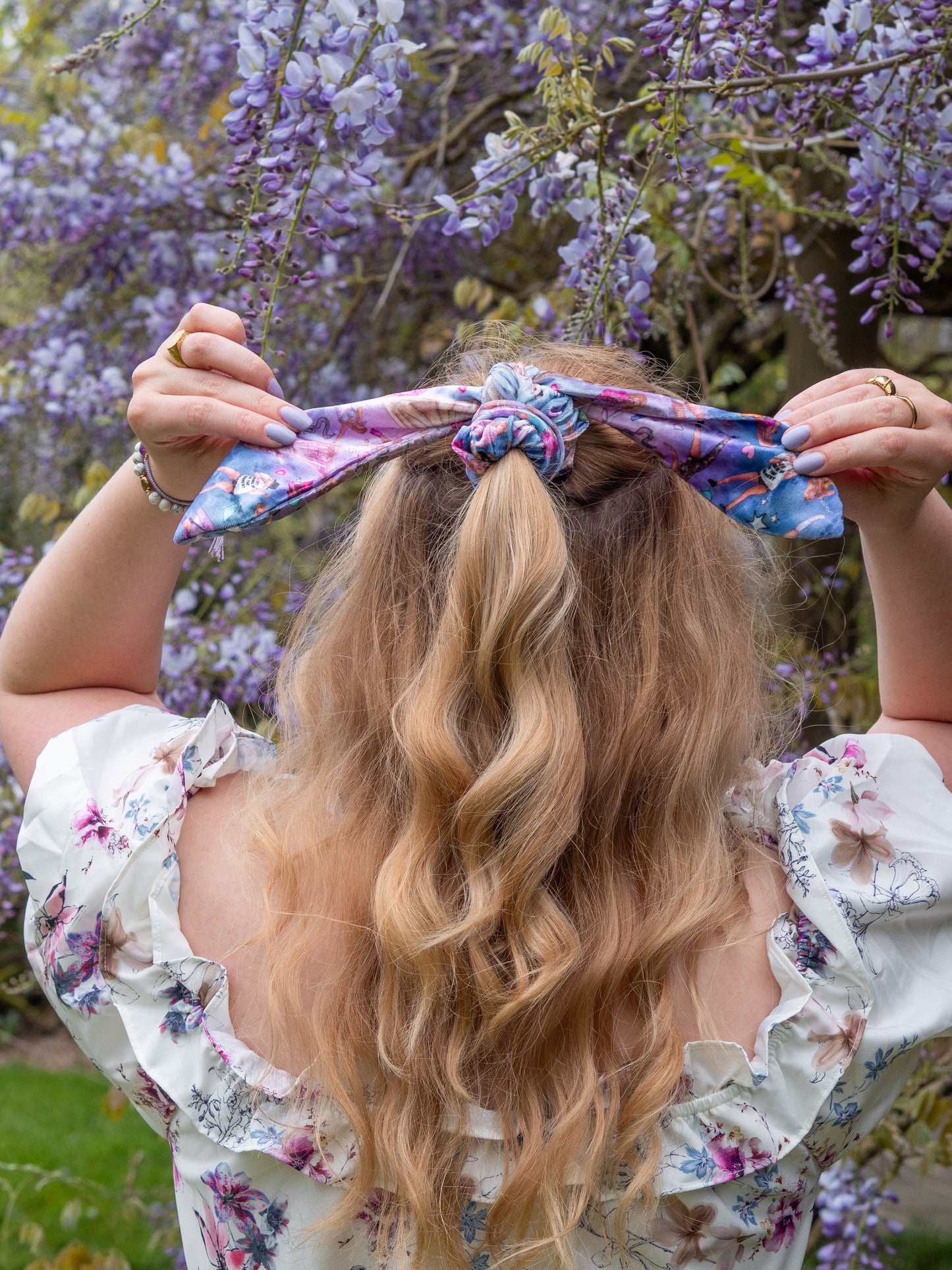 Eras era Taylor Velvet Scrunchie with Bunny Tail