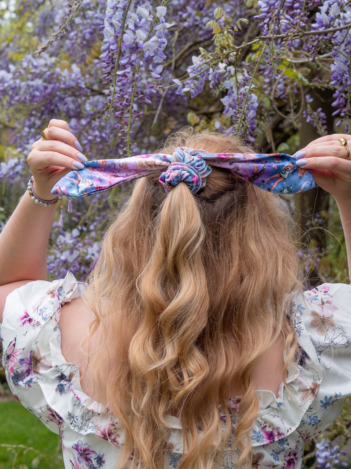 Eras era Taylor Velvet Scrunchie with Bunny Tail