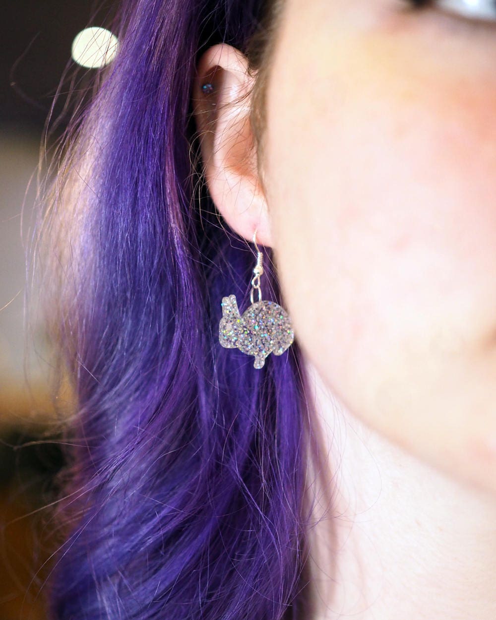 Rabbit Jewellery, Cute Acrylic Earrings, Easter Gift