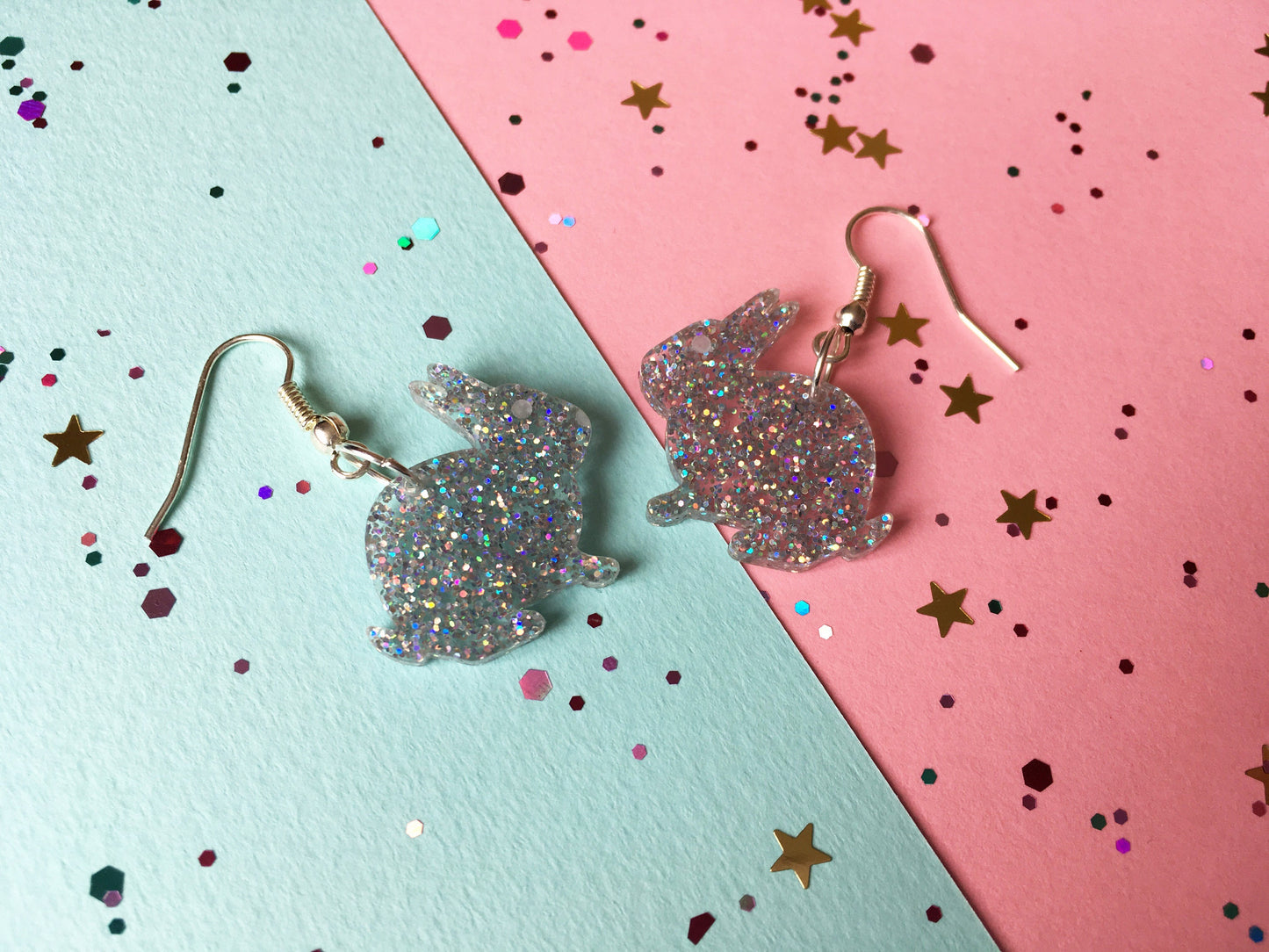 Rabbit Jewellery, Cute Acrylic Earrings, Easter Gift