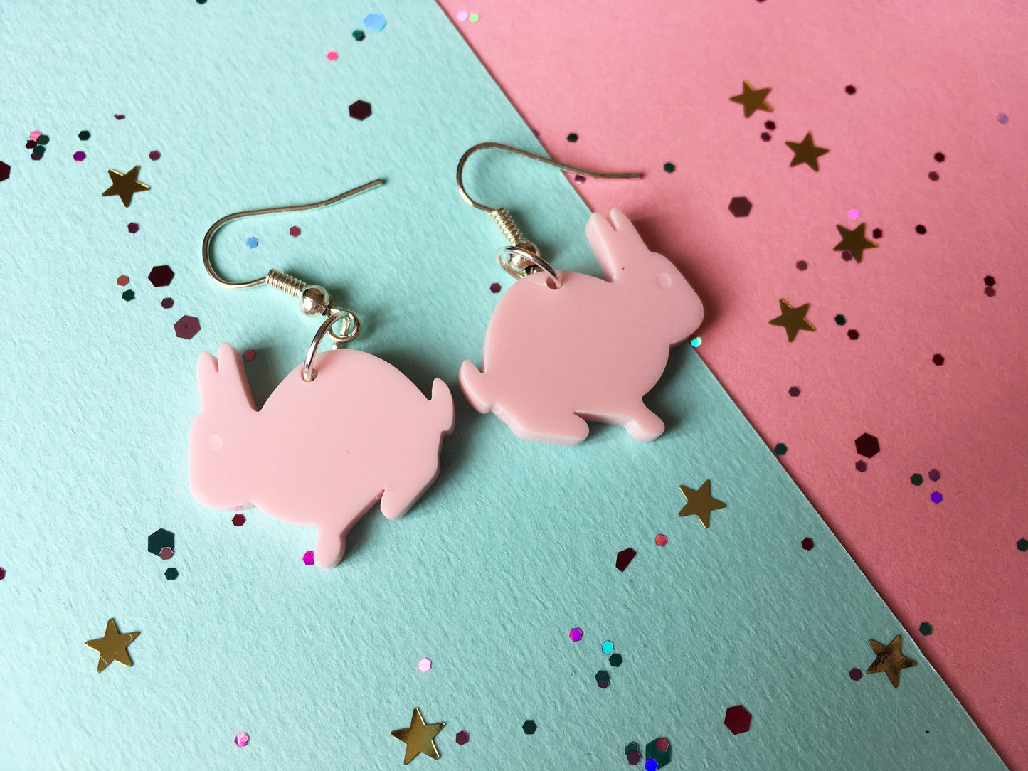 Rabbit Jewellery, Cute Acrylic Earrings, Easter Gift