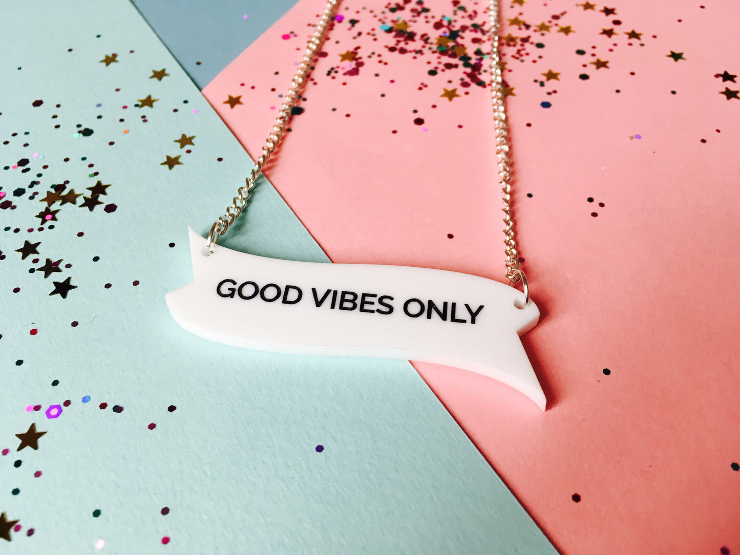 Good Vibes Only Slogan Necklace