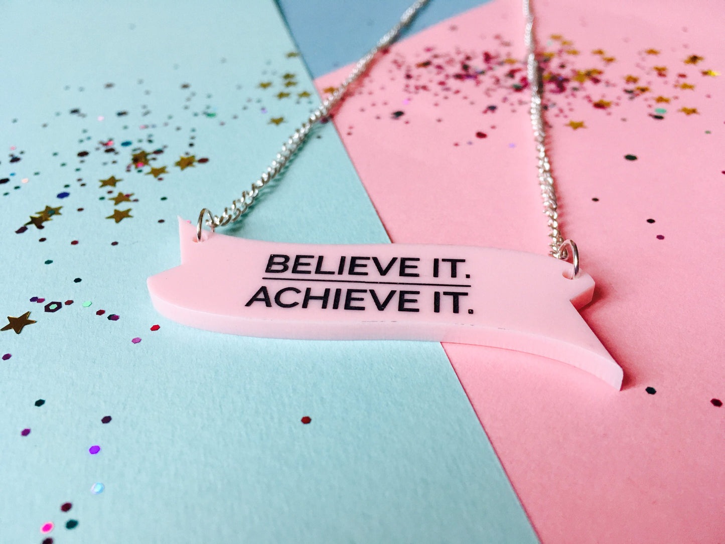 Believe it Achieve it Necklace, Motivational Jewellery