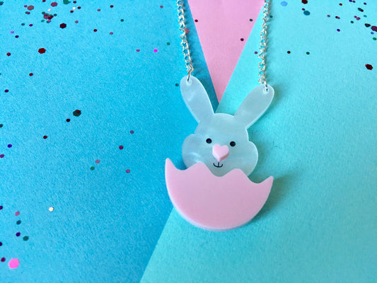 Easter Rabbit Necklace, Spring Bunny Jewellery