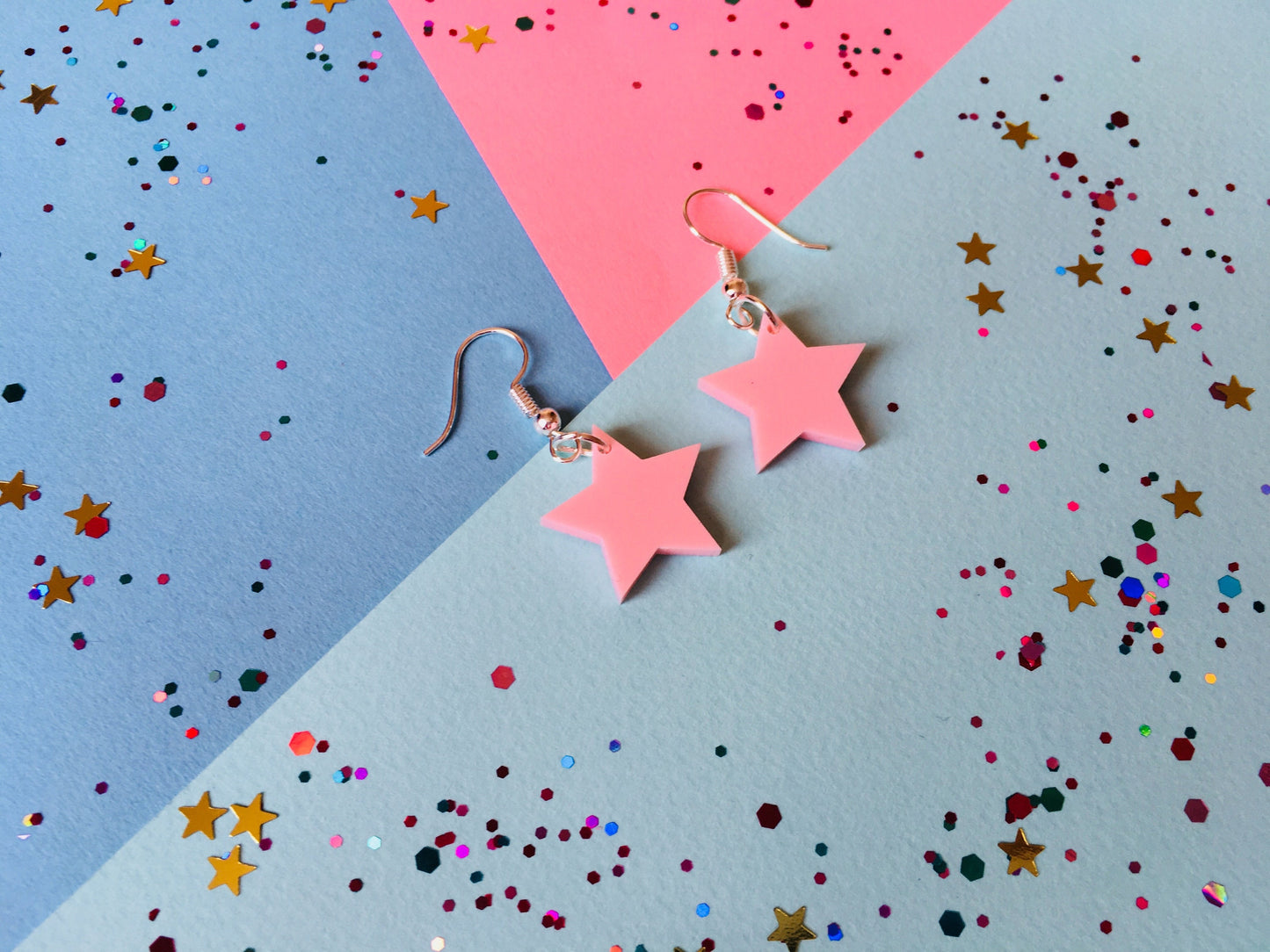Colourful Star Earrings, Acrylic Jewellery