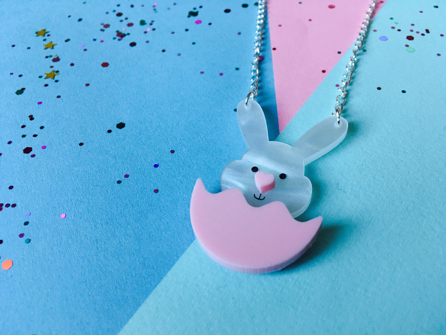 Easter Rabbit Necklace, Spring Bunny Jewellery