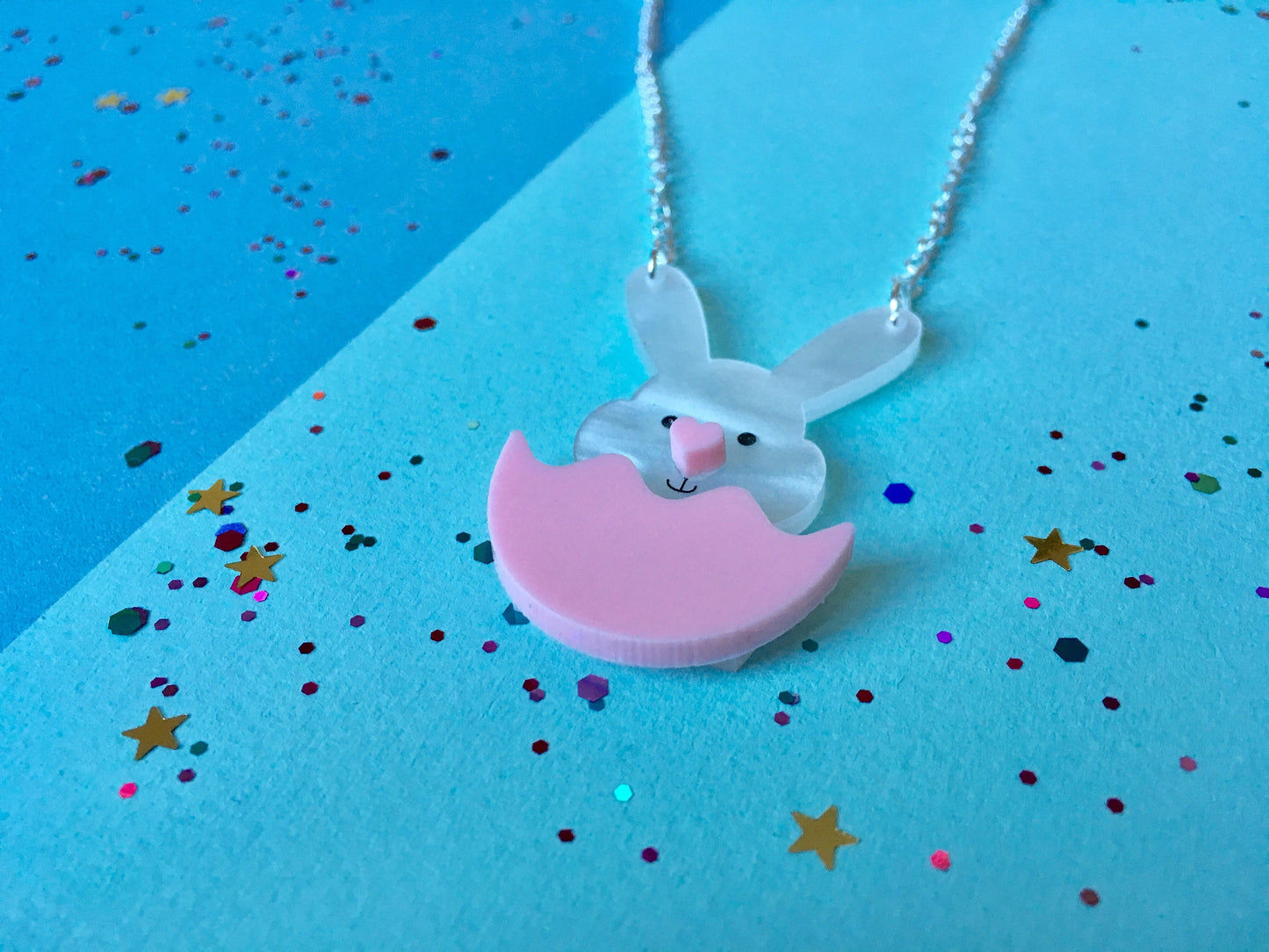 Easter Rabbit Necklace, Spring Bunny Jewellery