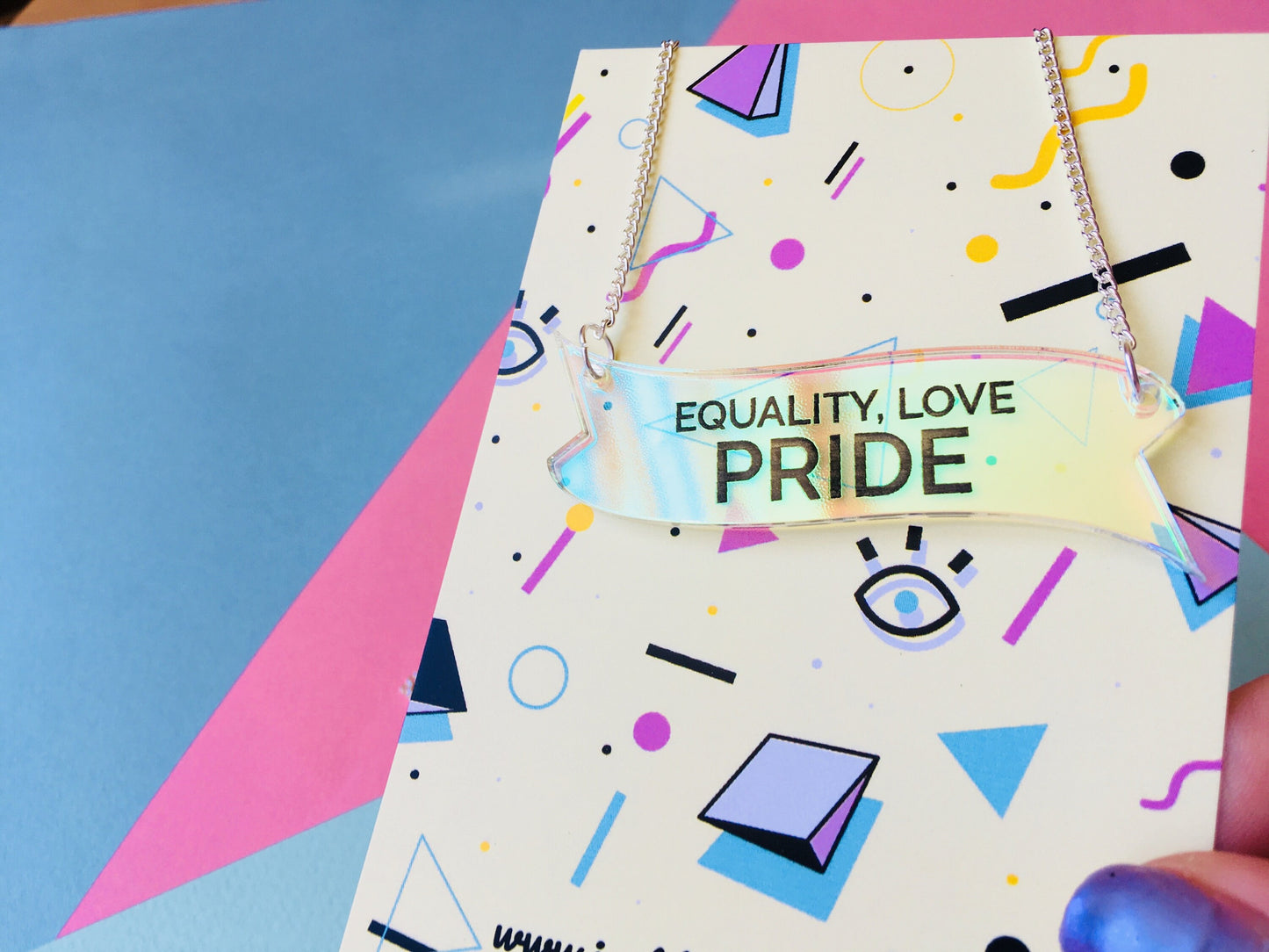 Equality Love Pride Necklace, Iridescent Jewellery