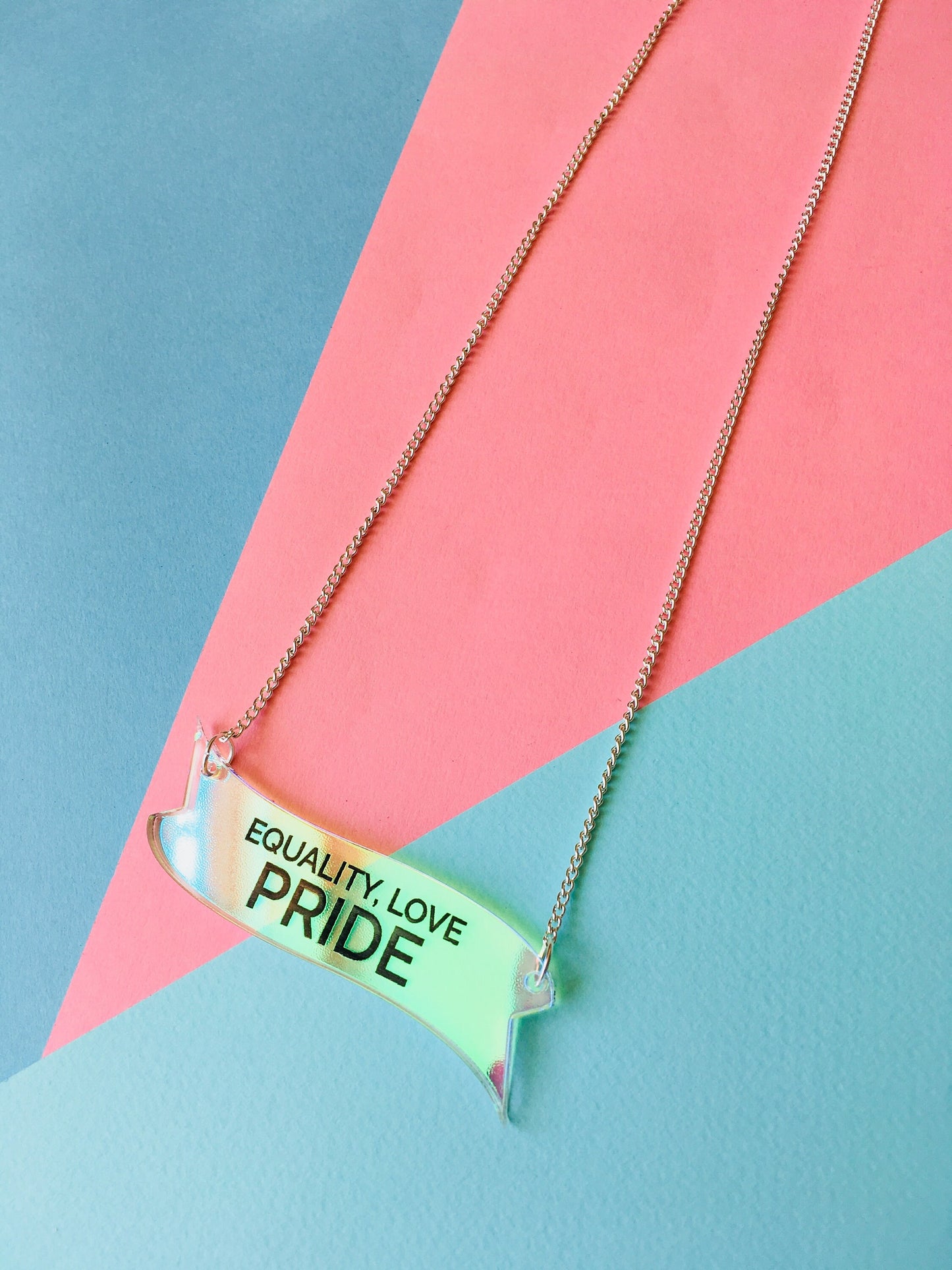 Equality Love Pride Necklace, Iridescent Jewellery