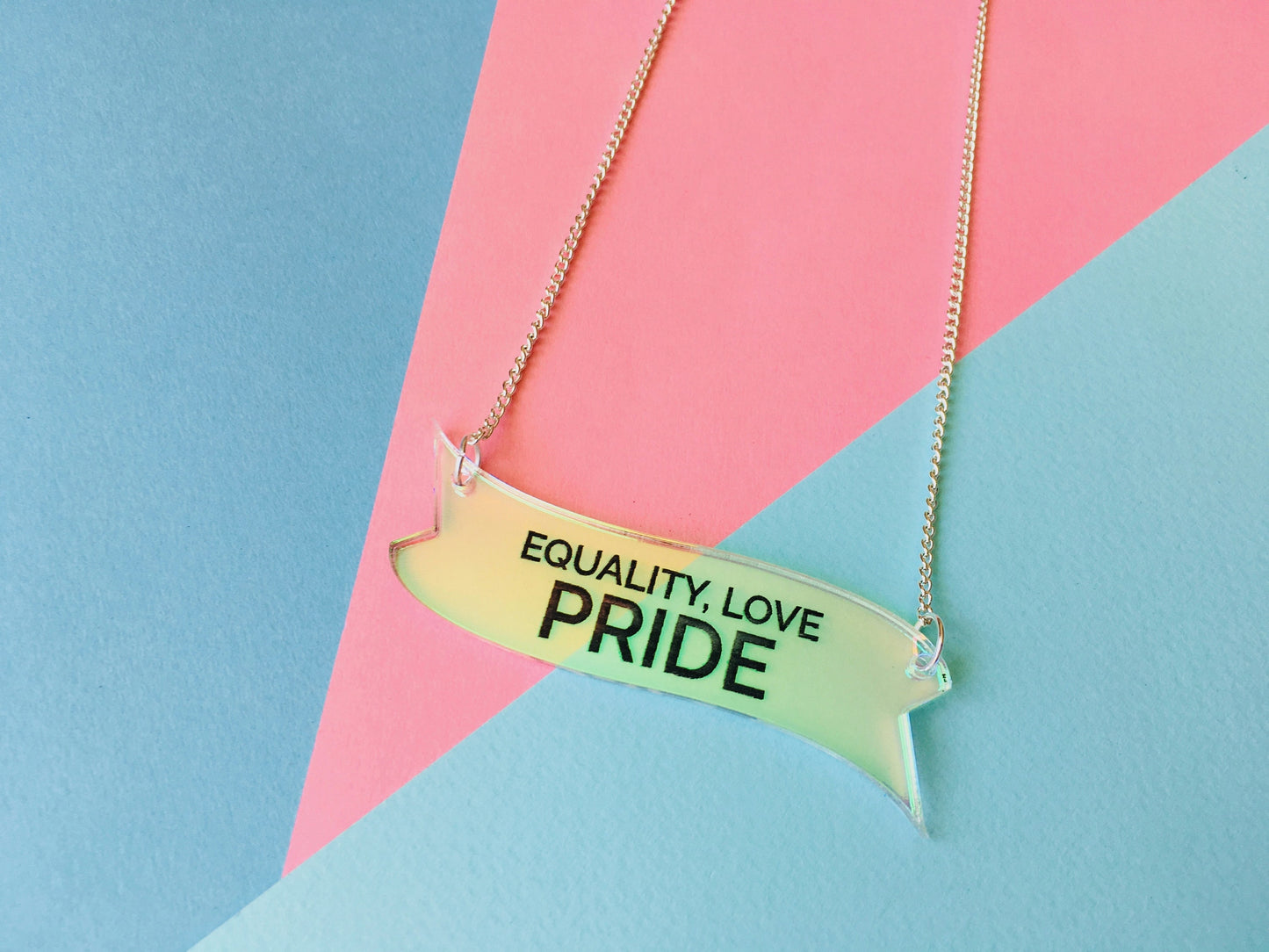 Equality Love Pride Necklace, Iridescent Jewellery