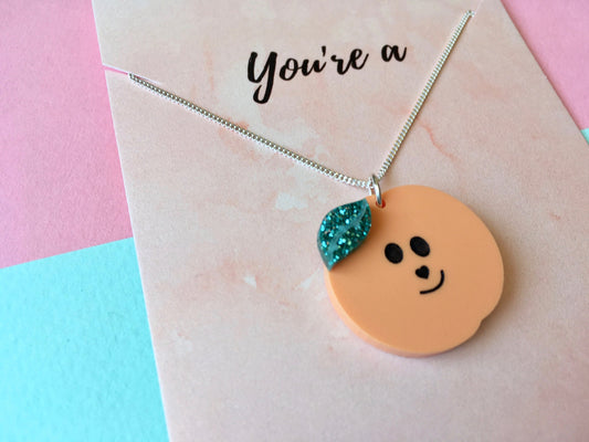 You're A Peach Necklace, Cute Jewellery Gift