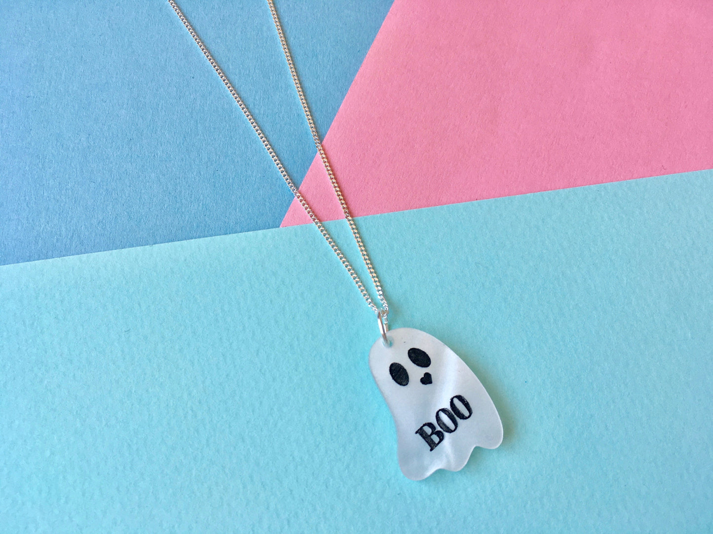 Boo Necklace & Card Gift Set, Ghost Hug