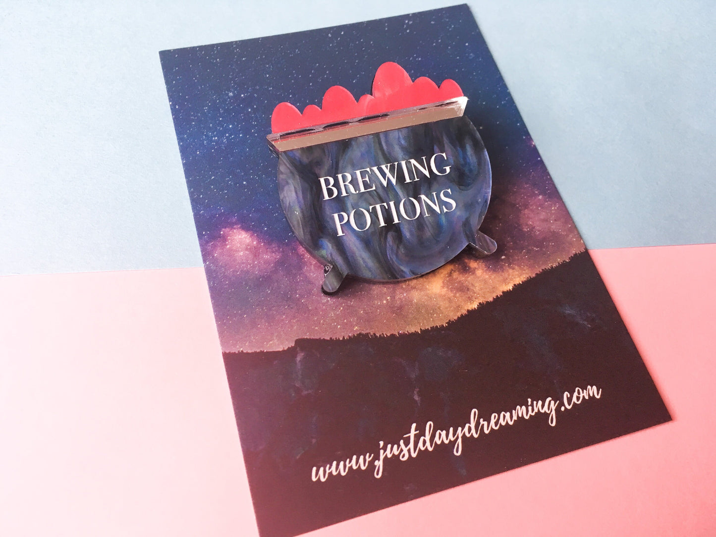 Brewing Potions Halloween Brooch, Witchcraft Pin