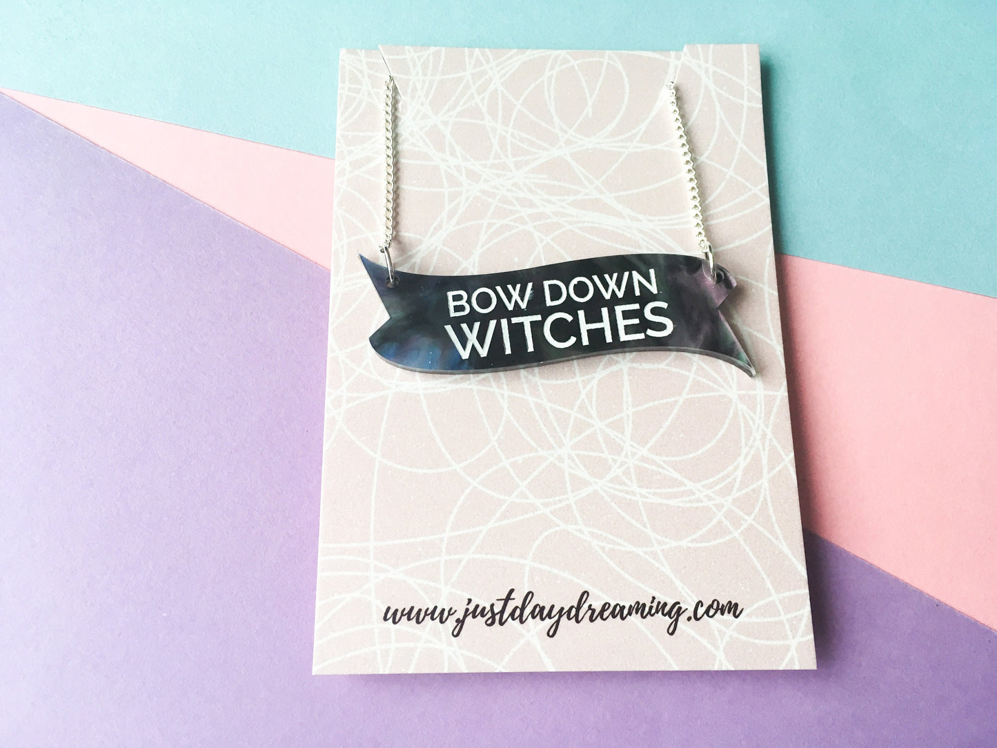 Bow Down Witches Necklace Set Halloween