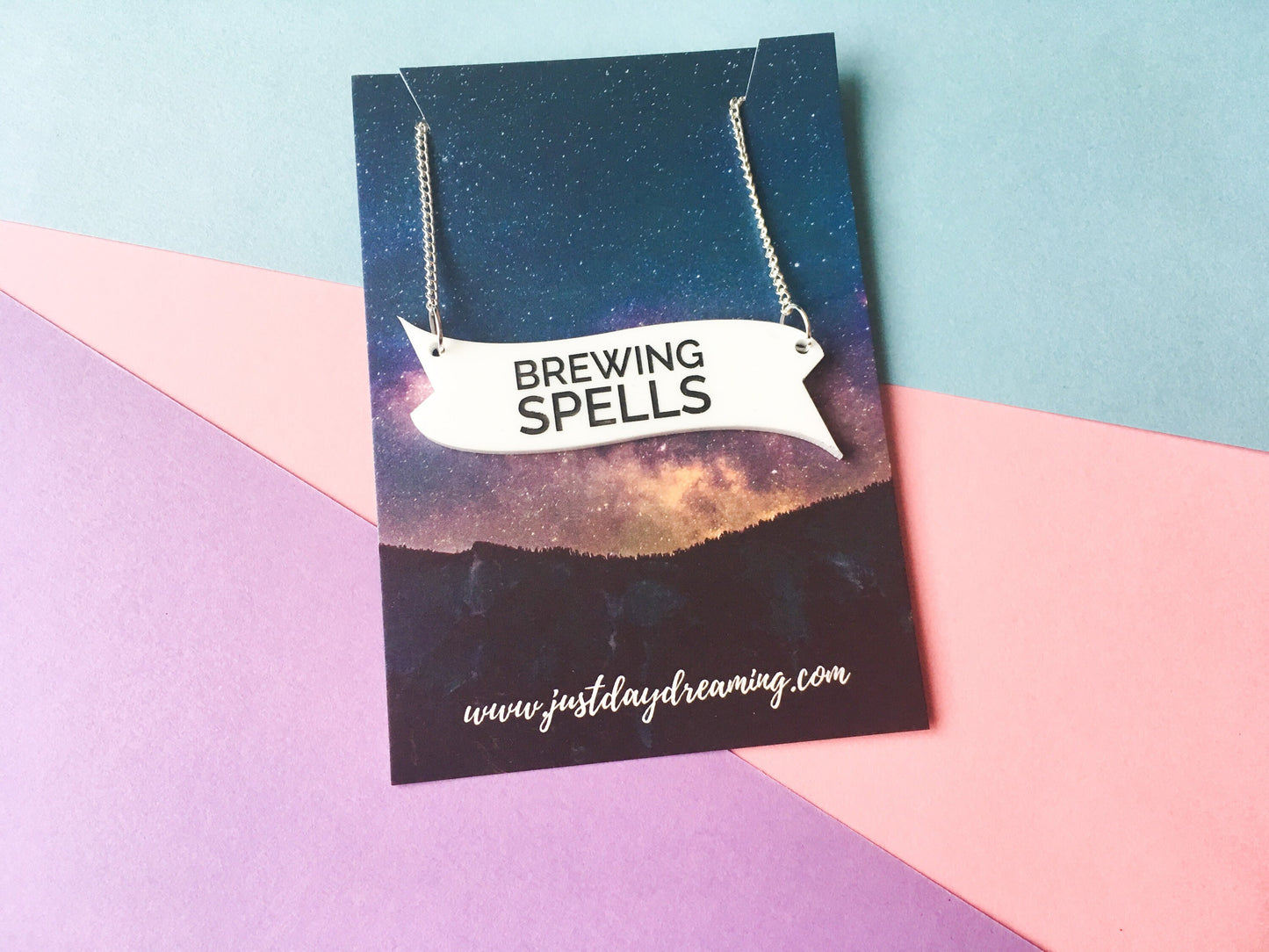 Brewing Spells Necklace, Witchcraft Halloween Jewellery