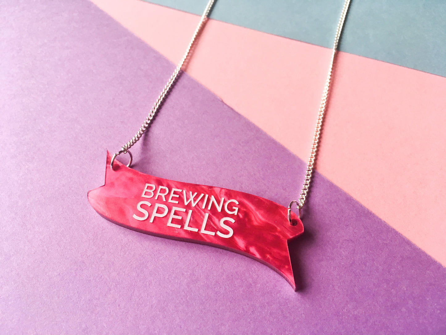 Brewing Spells Necklace, Witchcraft Halloween Jewellery