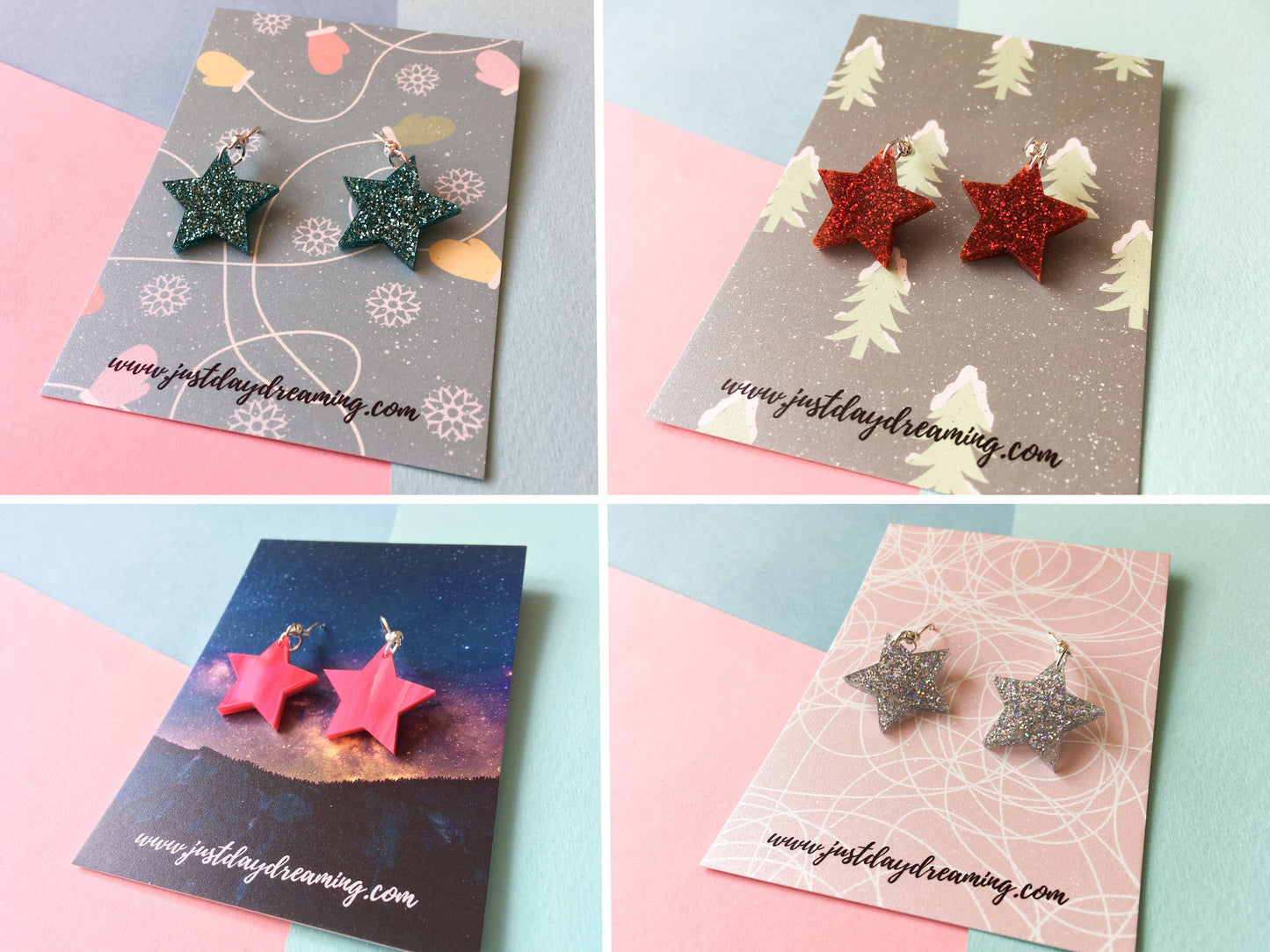 Star Jewellery, Colourful Acrylic Earrings