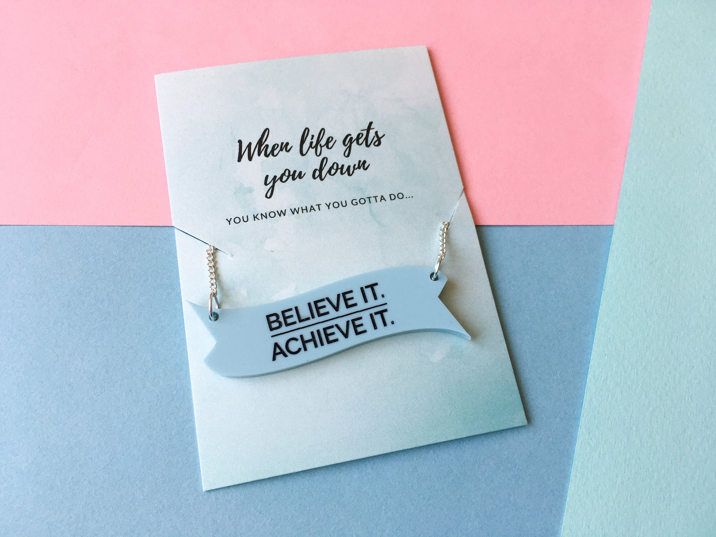 Believe it Achieve it Necklace, Motivational Jewellery