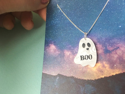Tiny Ghost Necklace, Autumn Accessories