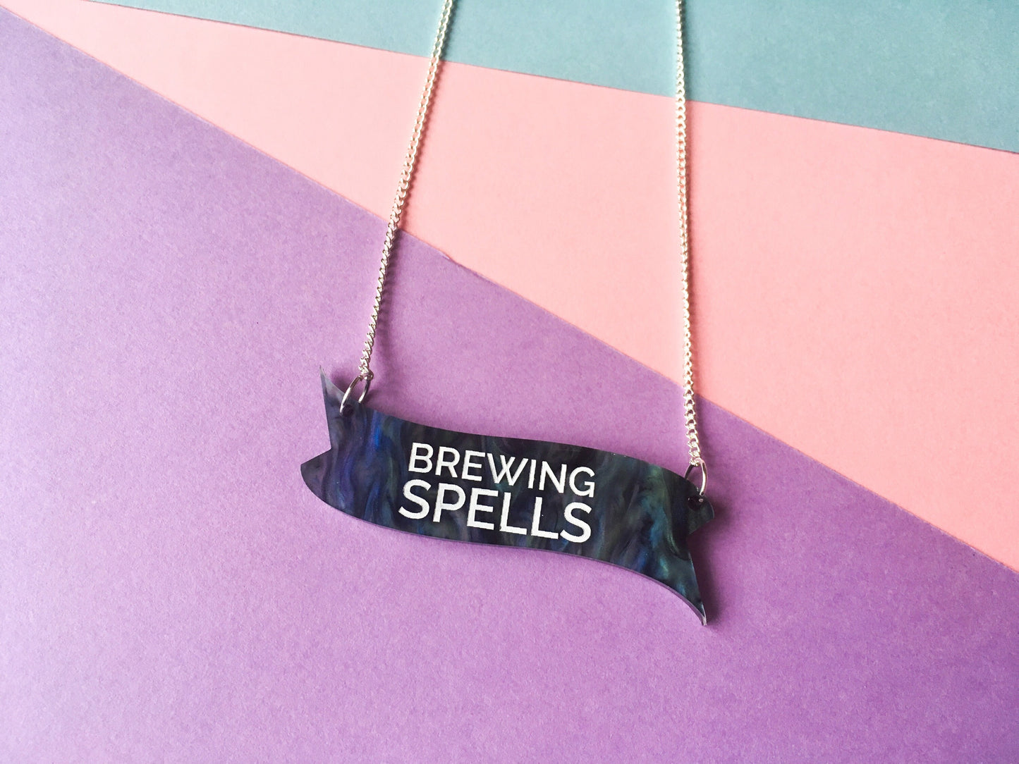 Brewing Spells Necklace, Witchcraft Halloween Jewellery