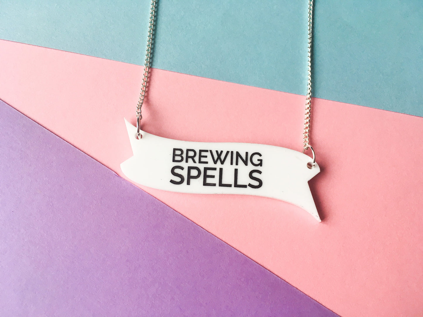 Brewing Spells Necklace, Witchcraft Halloween Jewellery