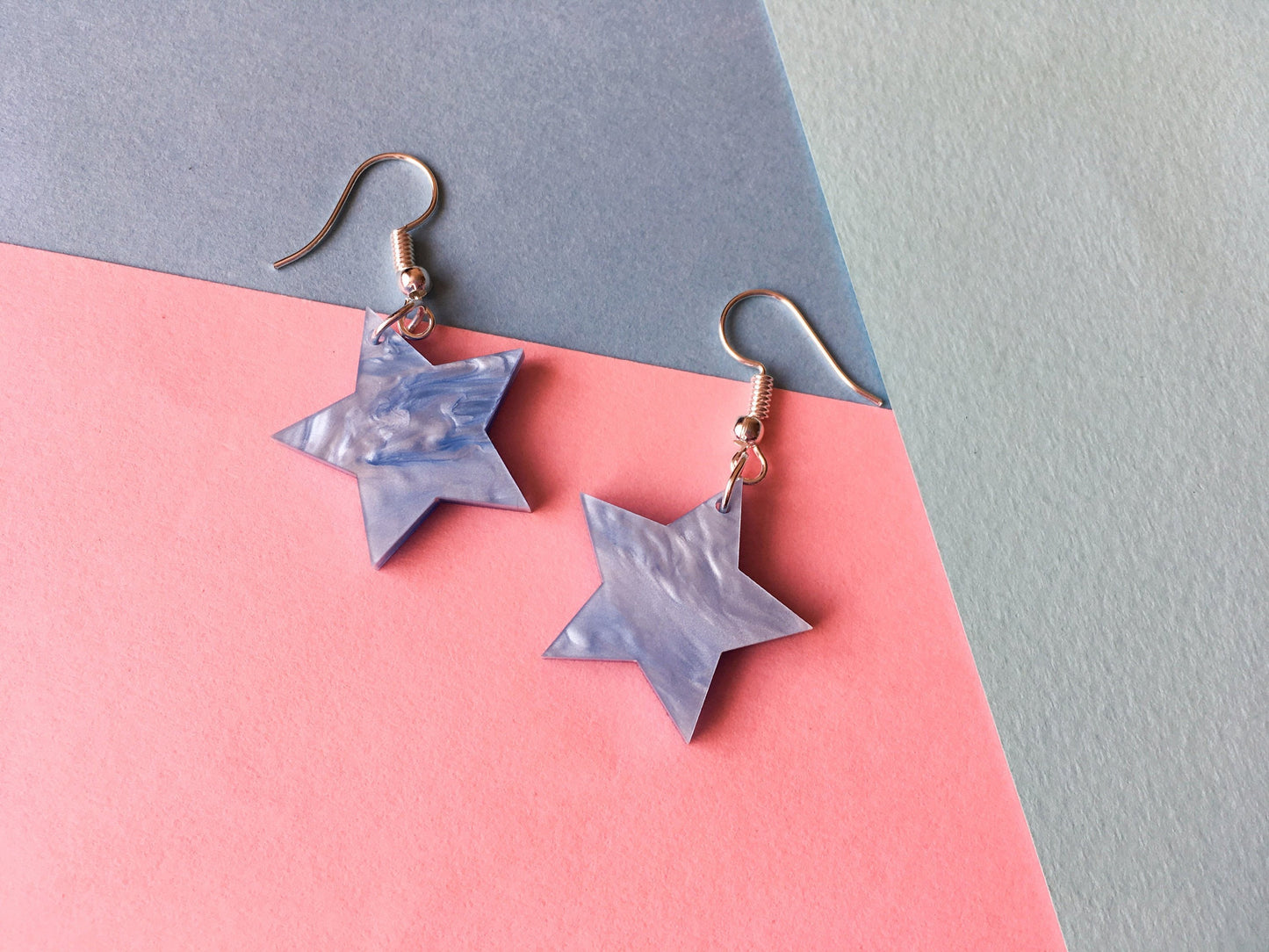 Colourful Star Earrings, Acrylic Jewellery