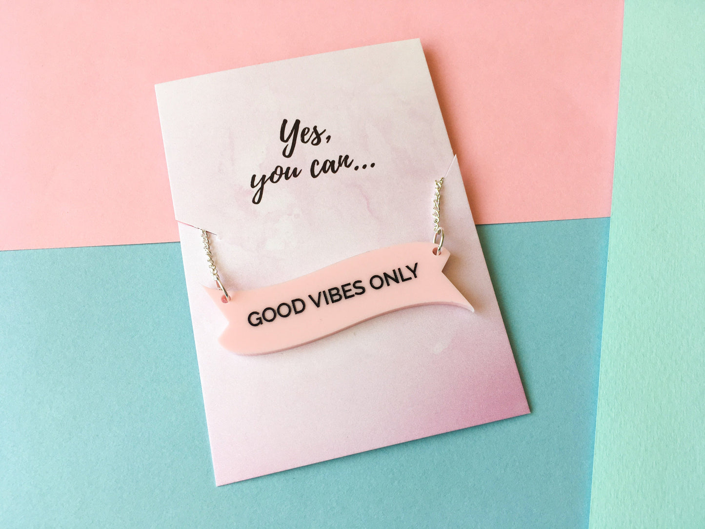 Good Vibes Only Slogan Necklace