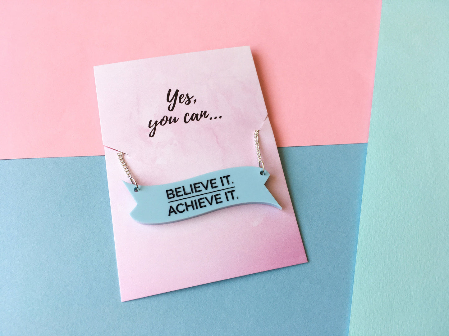 Believe it Achieve it Necklace, Motivational Jewellery