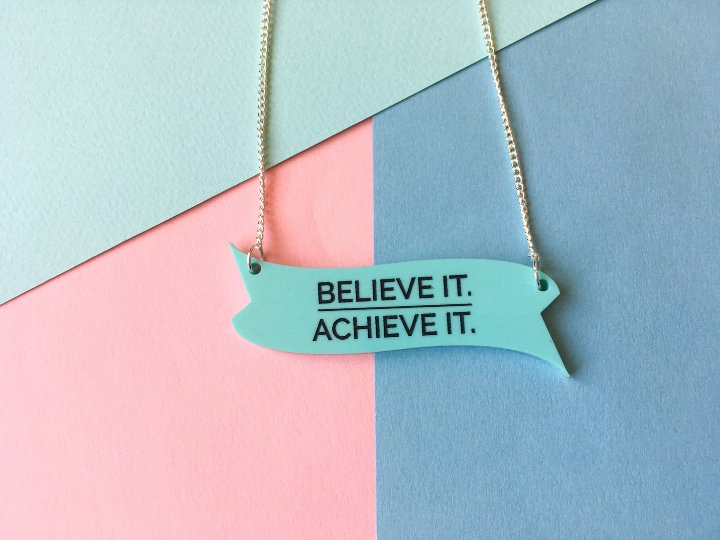 Believe it Achieve it Necklace, Motivational Jewellery