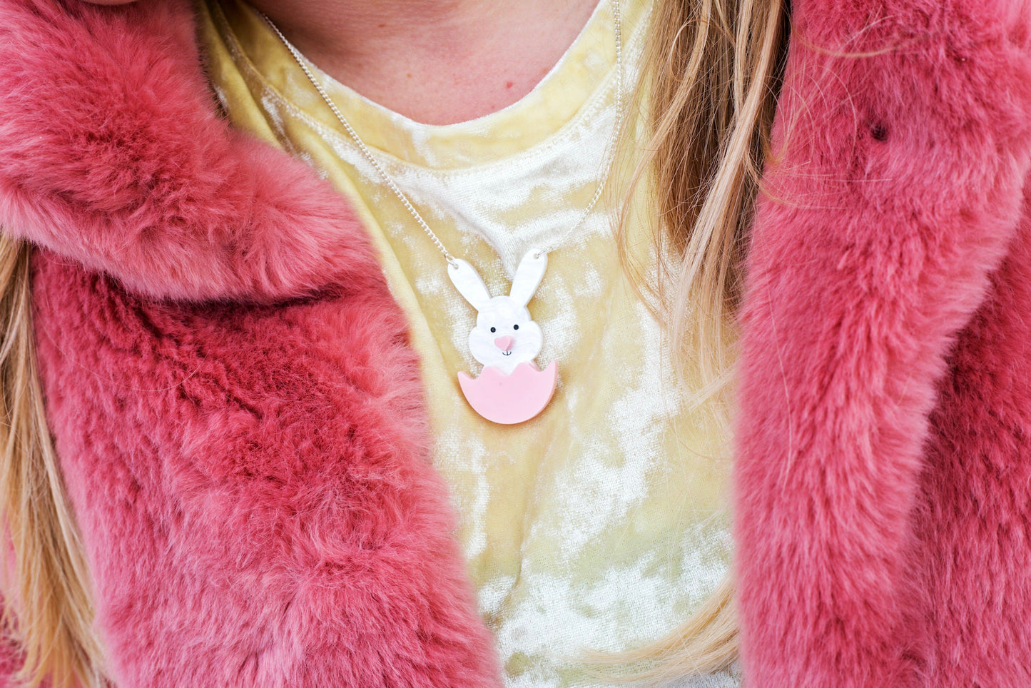 Easter Rabbit Necklace, Spring Bunny Jewellery